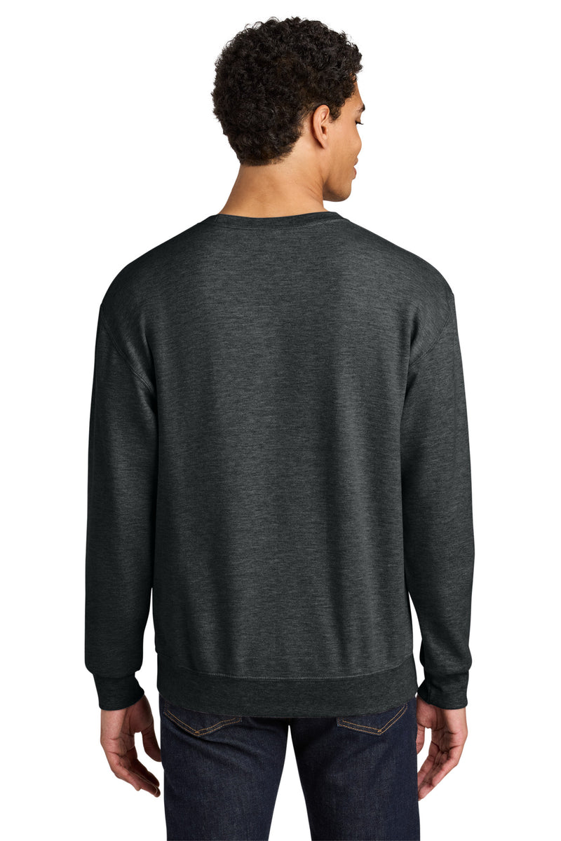 Jerzees Ultimate Unisex CVC Ring Spun Crewneck Sweatshirt - Black Ink Heather