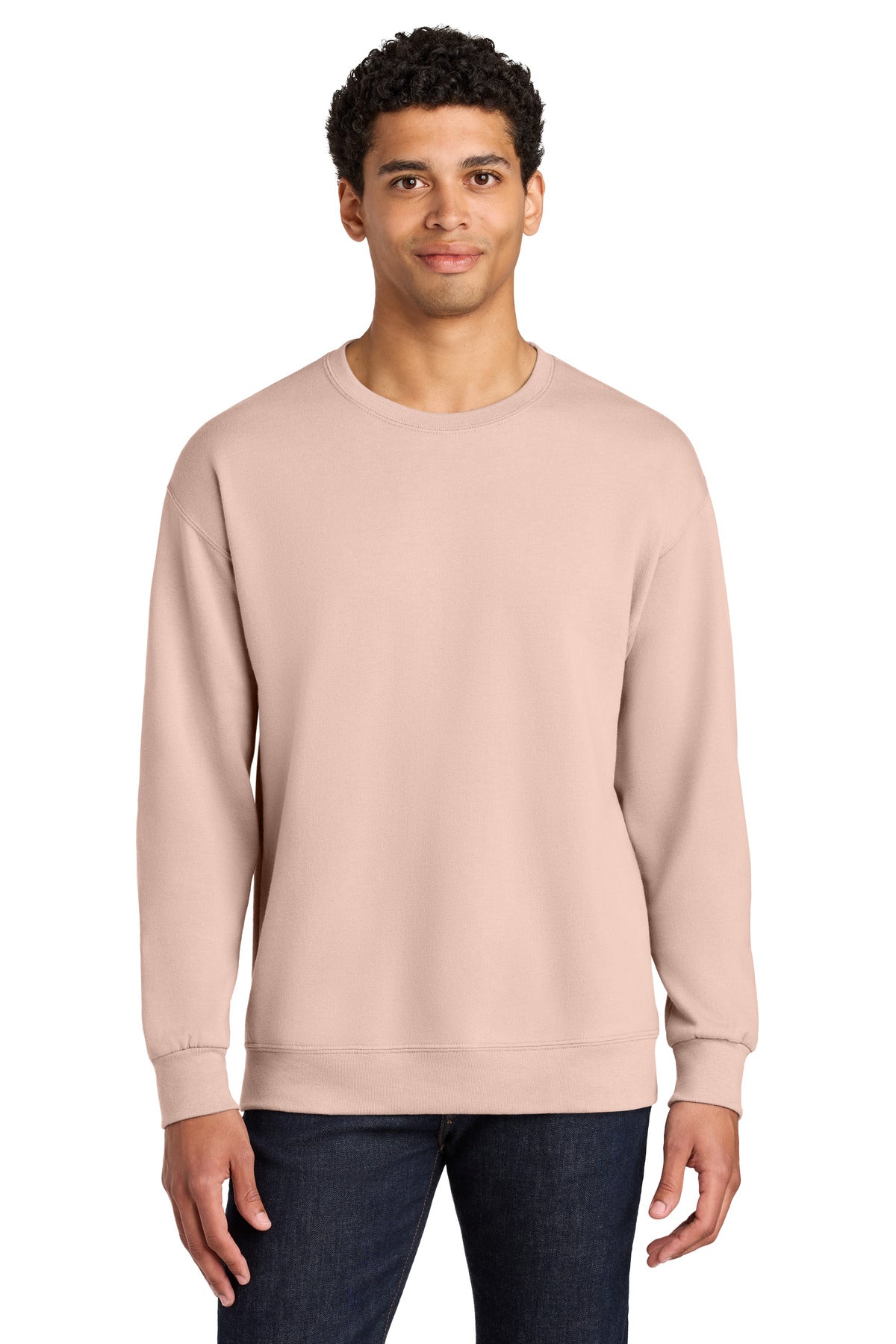 Jerzees Ultimate Unisex CVC Ring Spun Crewneck Sweatshirt - Blush Pink