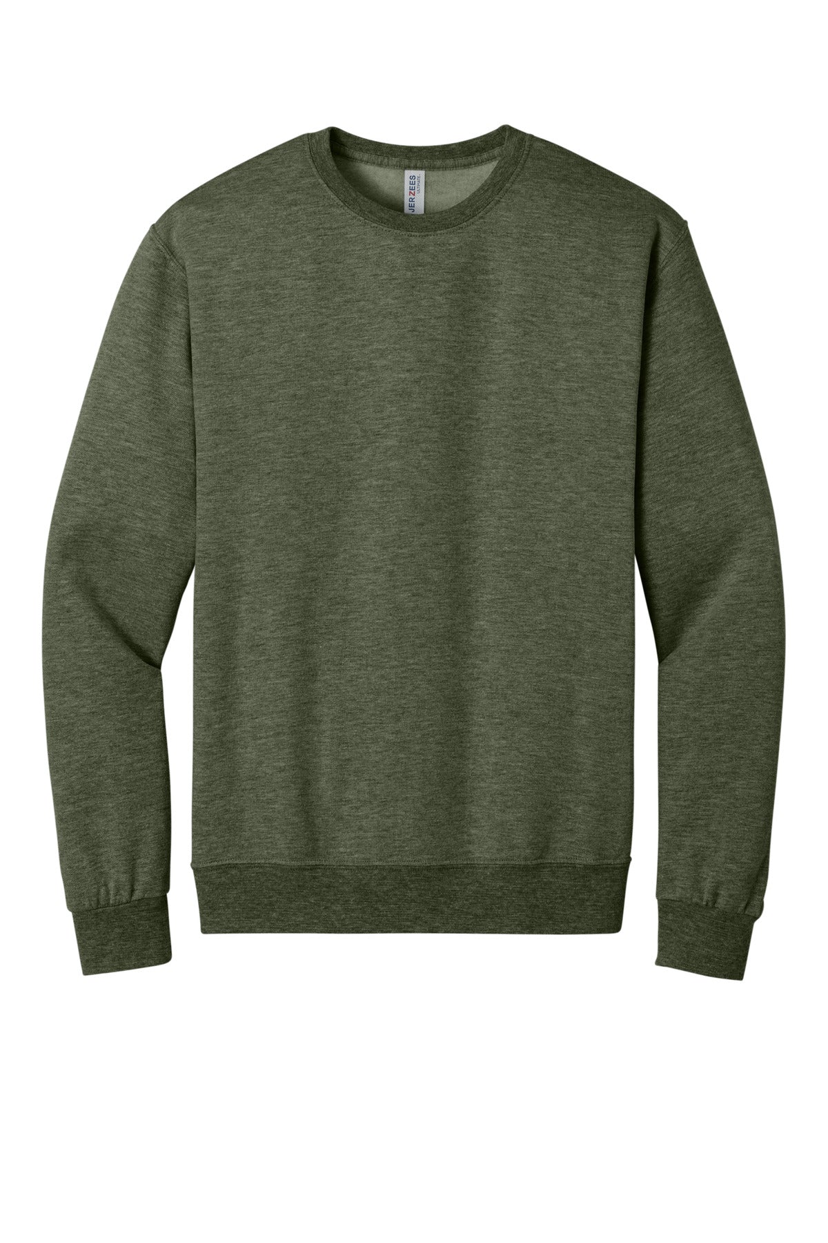 Jerzees Ultimate Unisex CVC Ring Spun Crewneck Sweatshirt - Military Green Heather