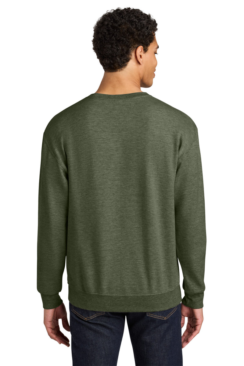 Jerzees Ultimate Unisex CVC Ring Spun Crewneck Sweatshirt - Military Green Heather