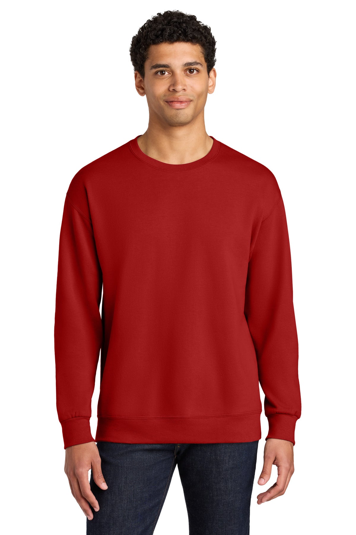 Jerzees Ultimate Unisex CVC Ring Spun Crewneck Sweatshirt - True Red