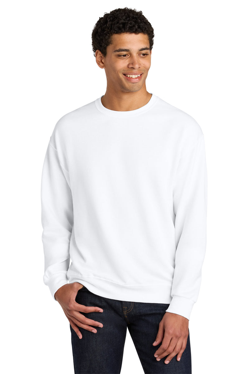 Jerzees Ultimate Unisex CVC Ring Spun Crewneck Sweatshirt - White