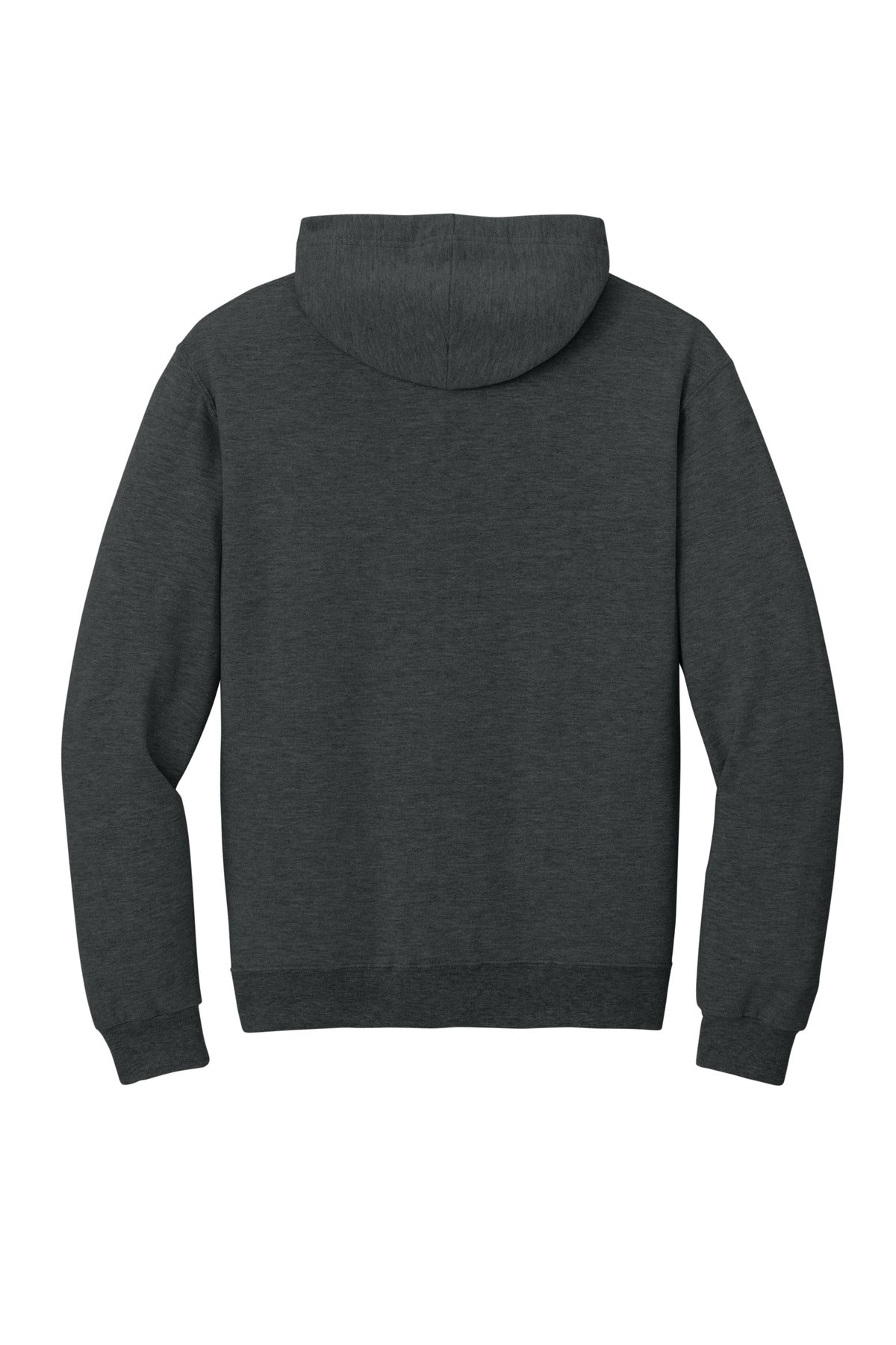 Jerzees Ultimate Unisex CVC Ring Spun Hooded Sweatshirt - Black Ink Heather
