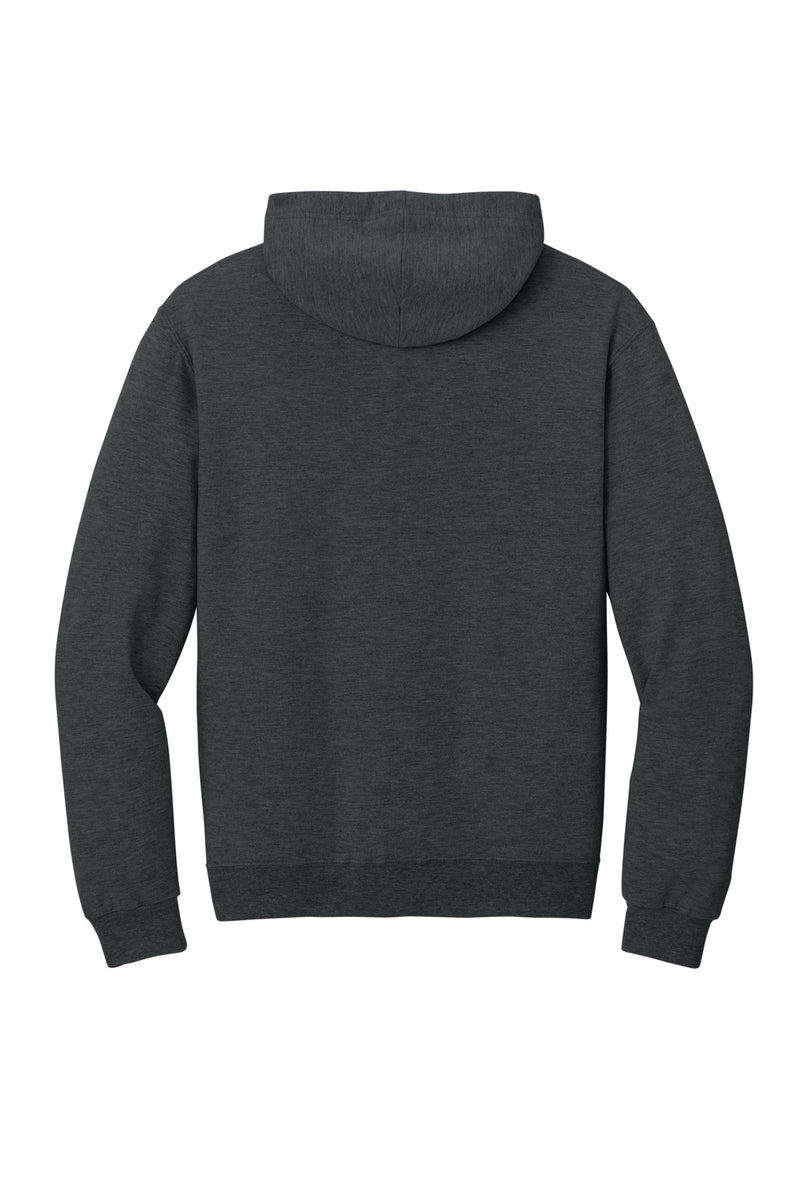 Jerzees Ultimate Unisex CVC Ring Spun Hooded Sweatshirt - Black Ink Heather