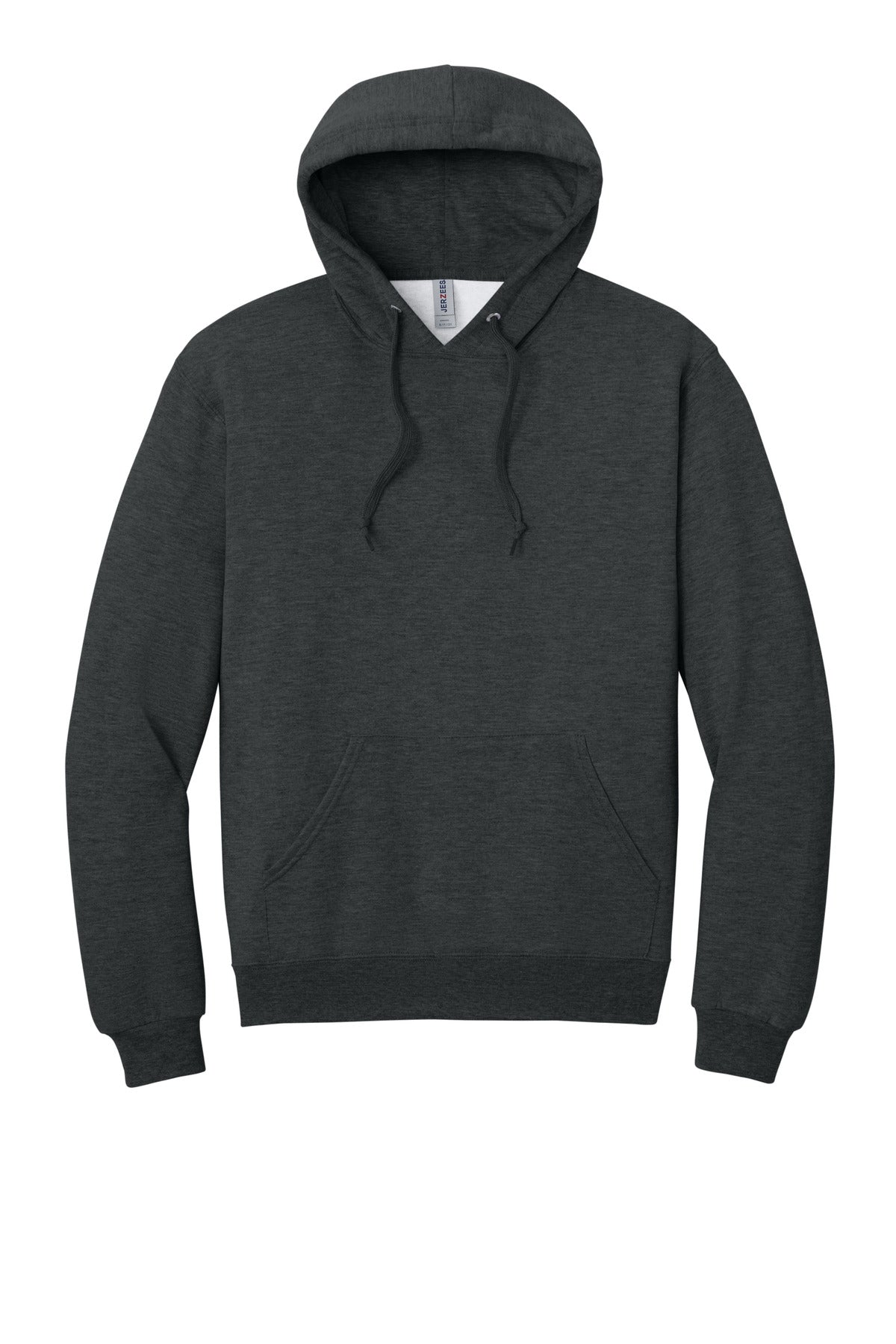 Jerzees Ultimate Unisex CVC Ring Spun Hooded Sweatshirt - Black Ink Heather