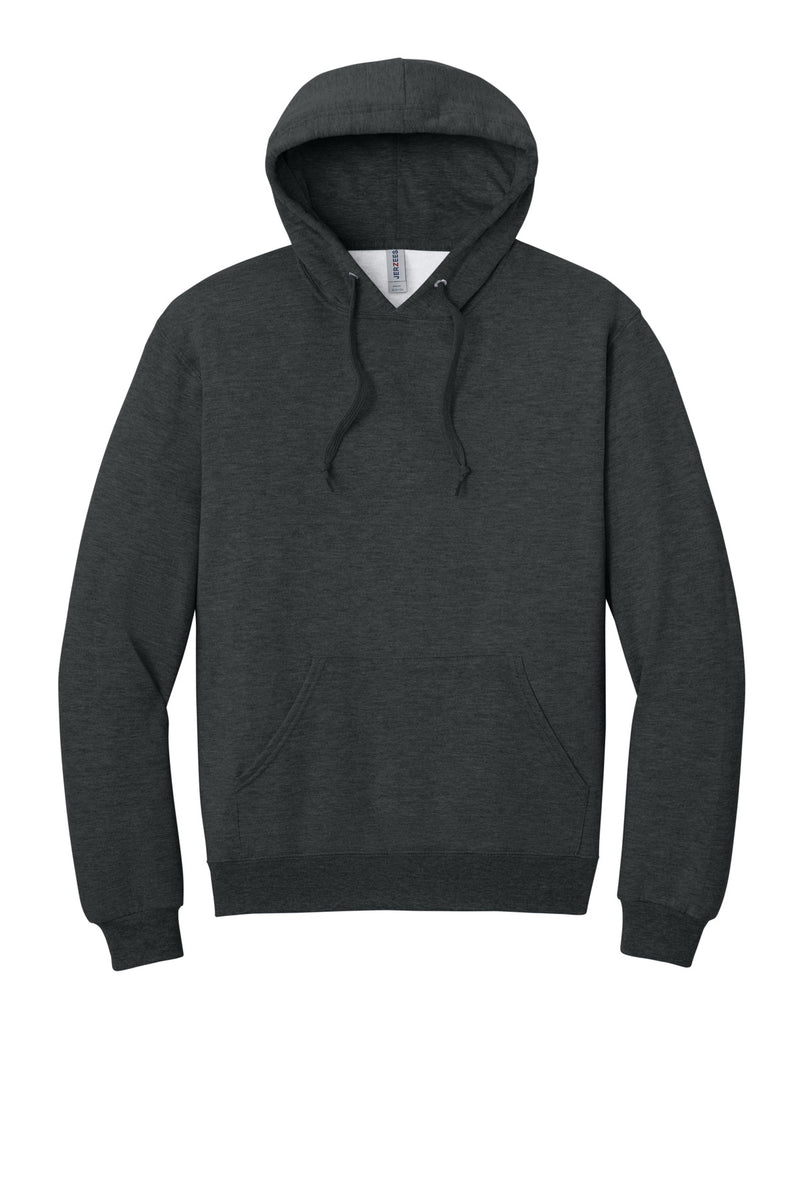 Jerzees Ultimate Unisex CVC Ring Spun Hooded Sweatshirt - Black Ink Heather