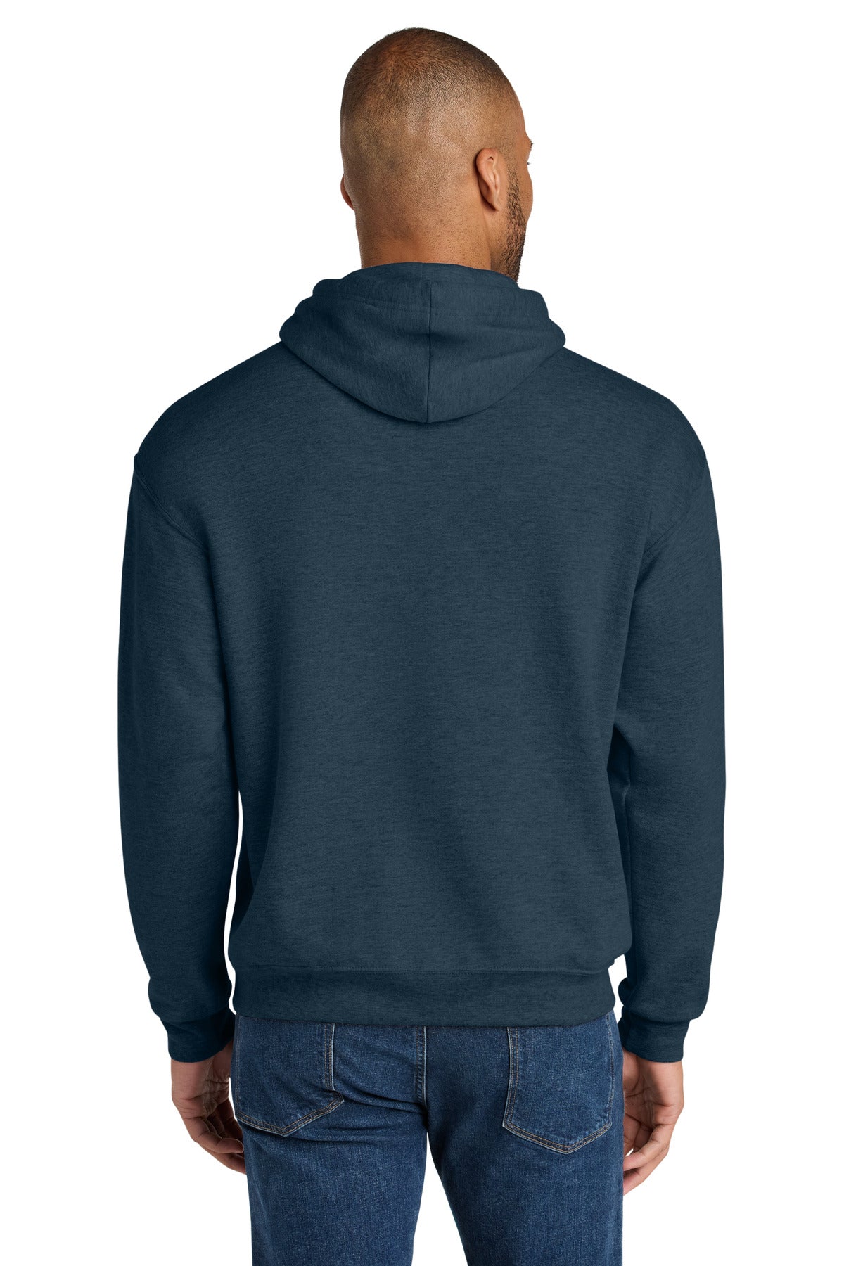 Jerzees Ultimate Unisex CVC Ring Spun Hooded Sweatshirt - Indigo Heather