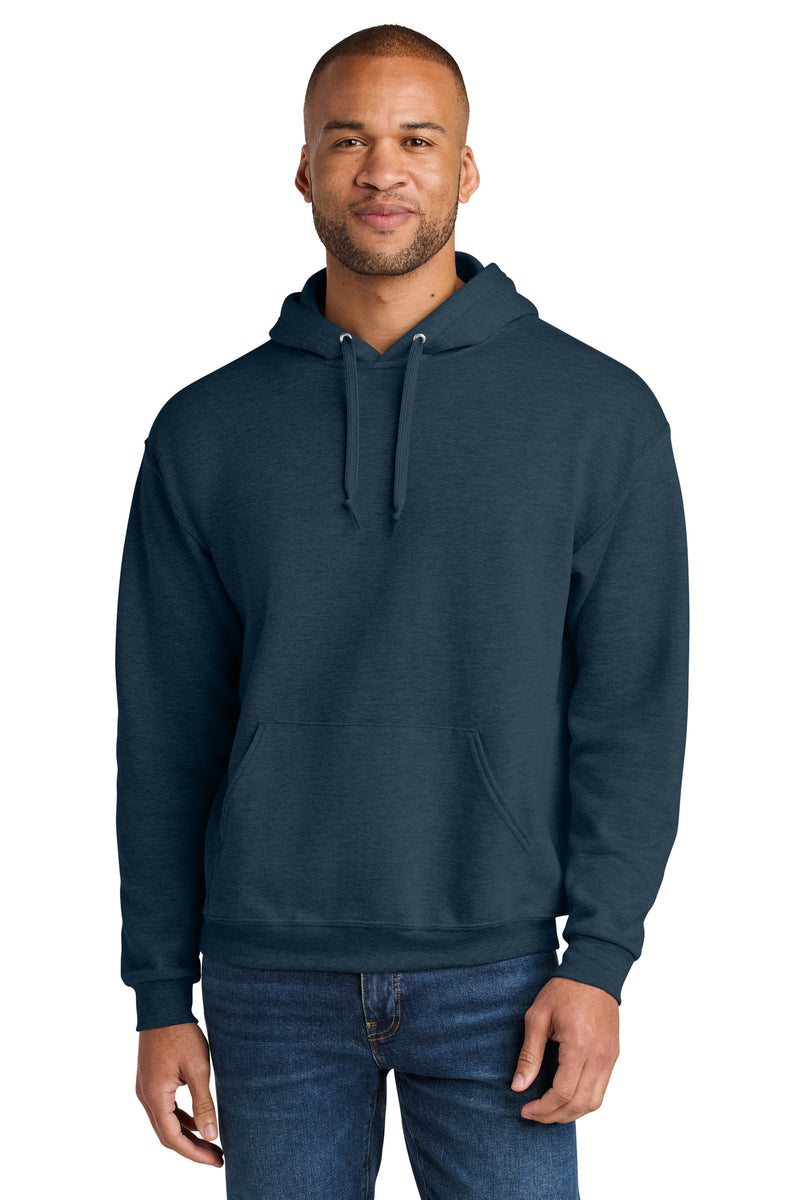 Jerzees Ultimate Unisex CVC Ring Spun Hooded Sweatshirt - Indigo Heather