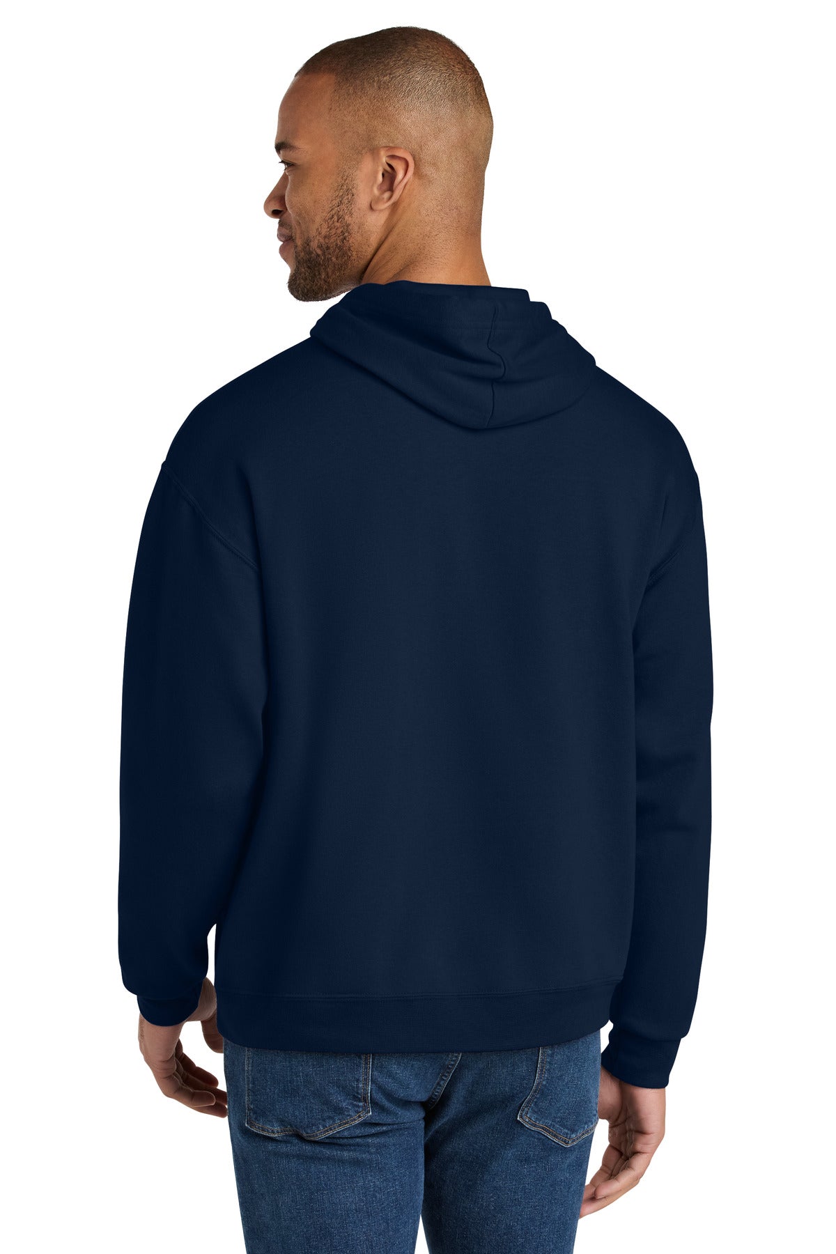 Jerzees Ultimate Unisex CVC Ring Spun Hooded Sweatshirt - J. Navy