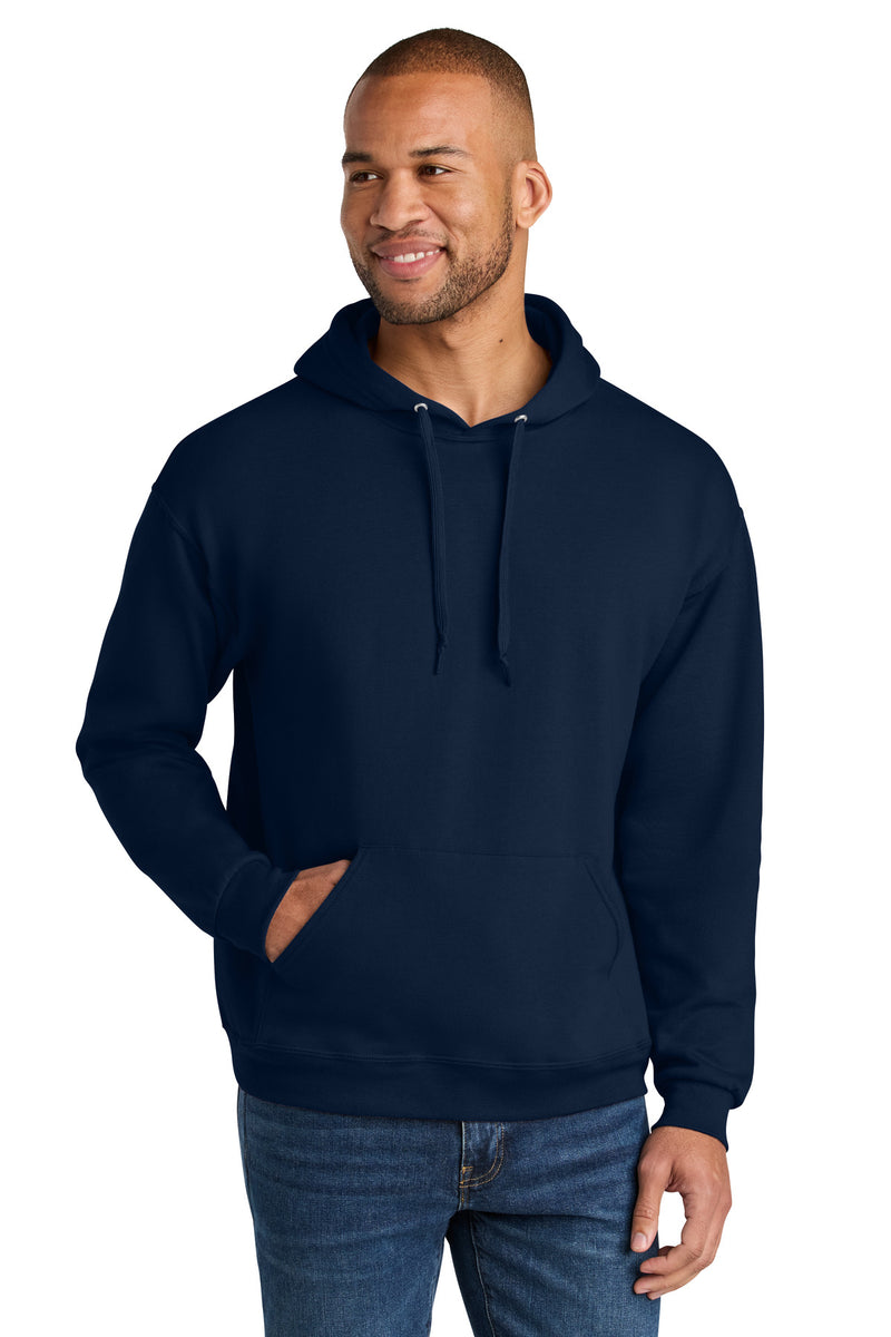 Jerzees Ultimate Unisex CVC Ring Spun Hooded Sweatshirt - J. Navy