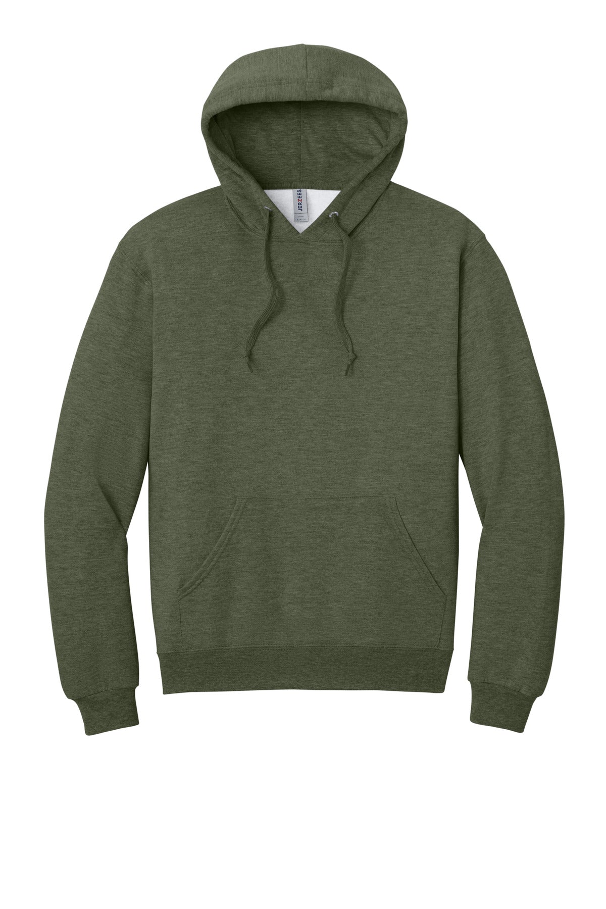 Jerzees Ultimate Unisex CVC Ring Spun Hooded Sweatshirt - Military Green Heather
