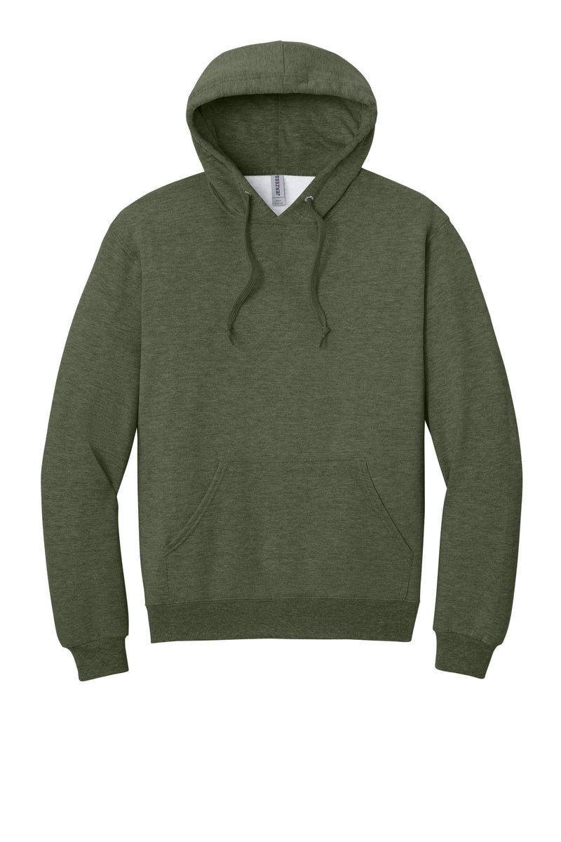 Jerzees Ultimate Unisex CVC Ring Spun Hooded Sweatshirt - Military Green Heather
