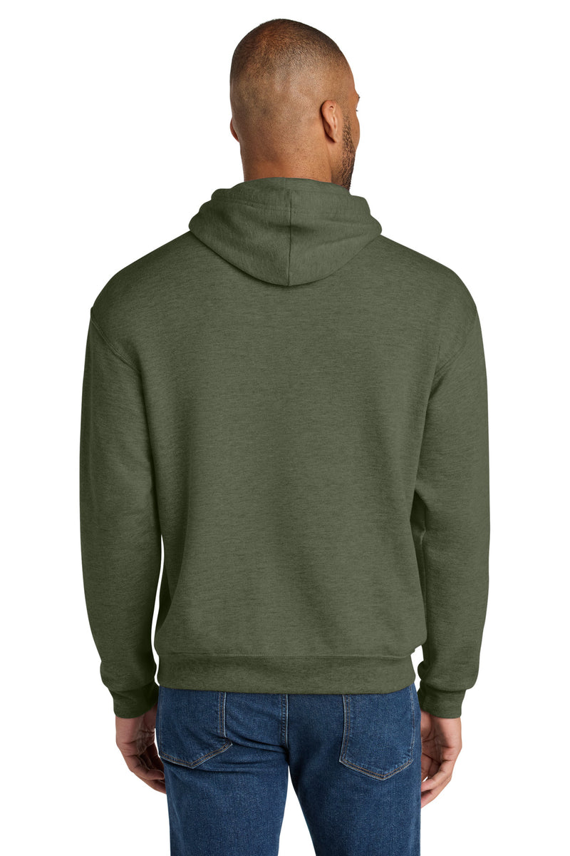 Jerzees Ultimate Unisex CVC Ring Spun Hooded Sweatshirt - Military Green Heather