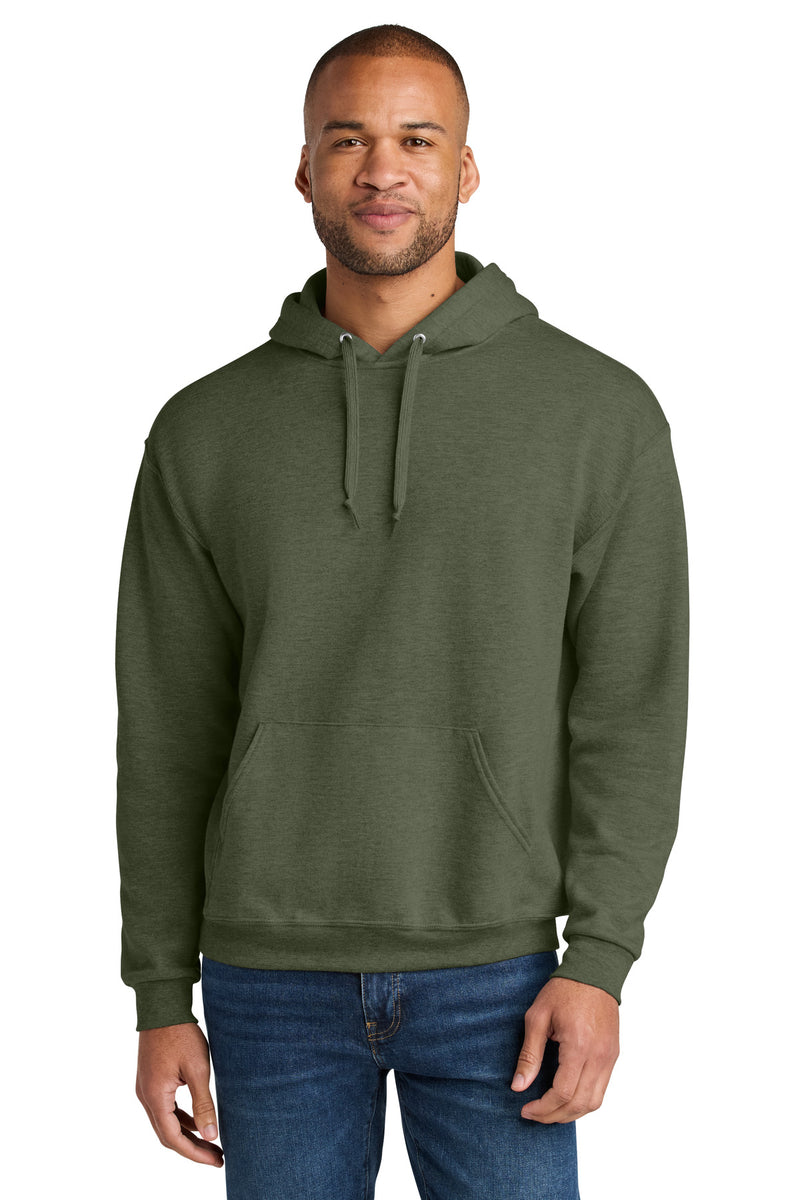 Jerzees Ultimate Unisex CVC Ring Spun Hooded Sweatshirt - Military Green Heather