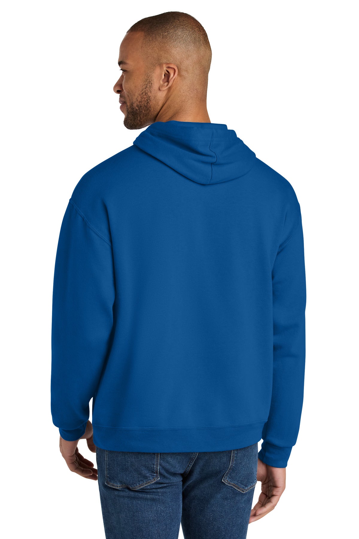 Jerzees Ultimate Unisex CVC Ring Spun Hooded Sweatshirt - Royal