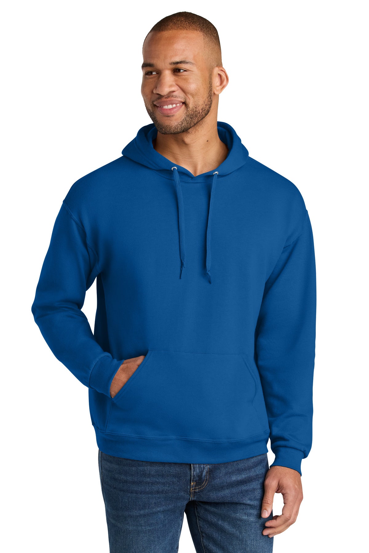 Jerzees Ultimate Unisex CVC Ring Spun Hooded Sweatshirt - Royal