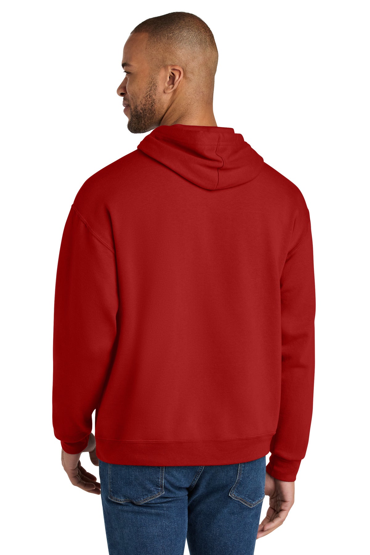 Jerzees Ultimate Unisex CVC Ring Spun Hooded Sweatshirt - True Red