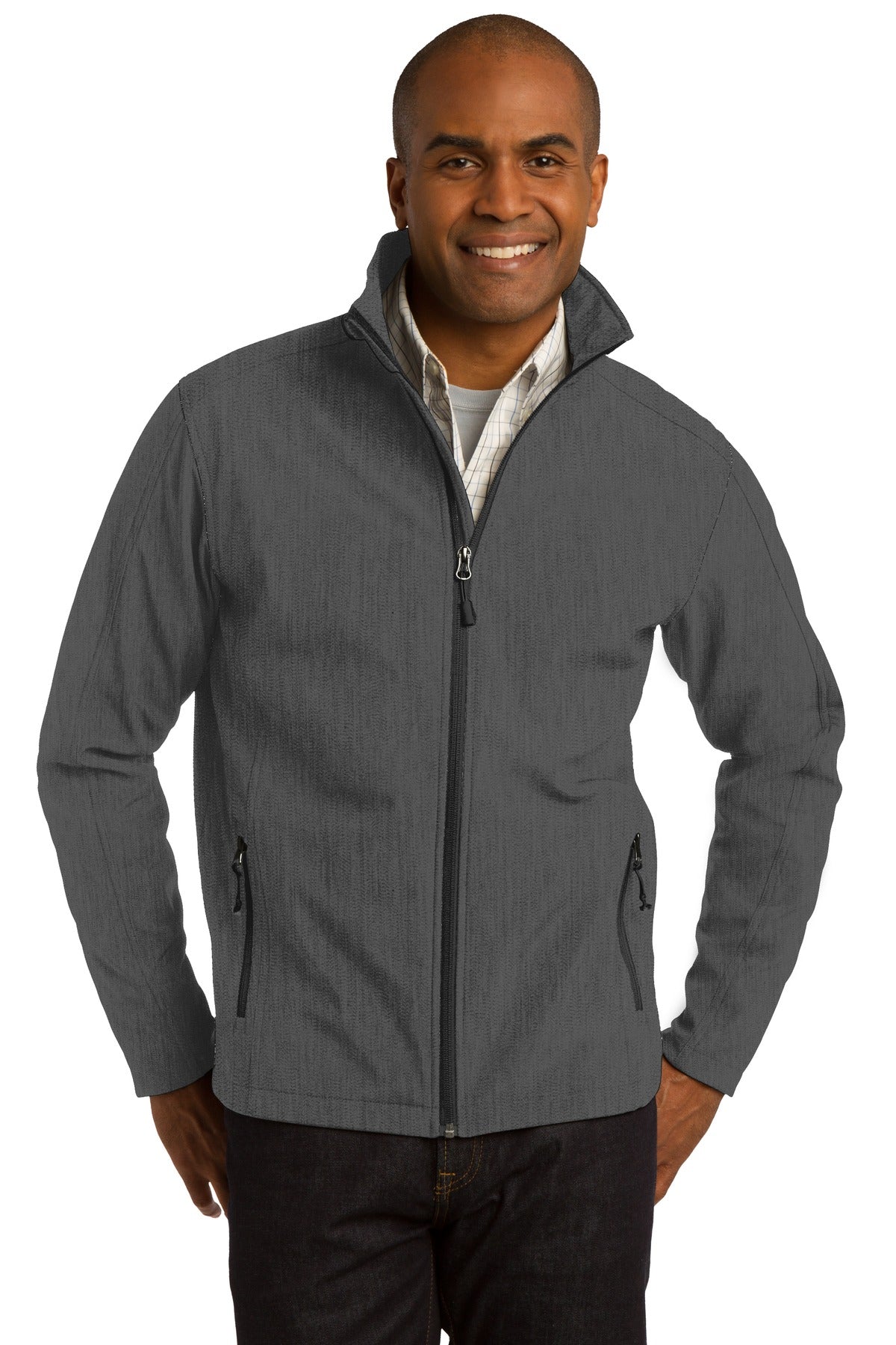 Port Authority Core Soft Shell Jacket - Black Charcoal Heather