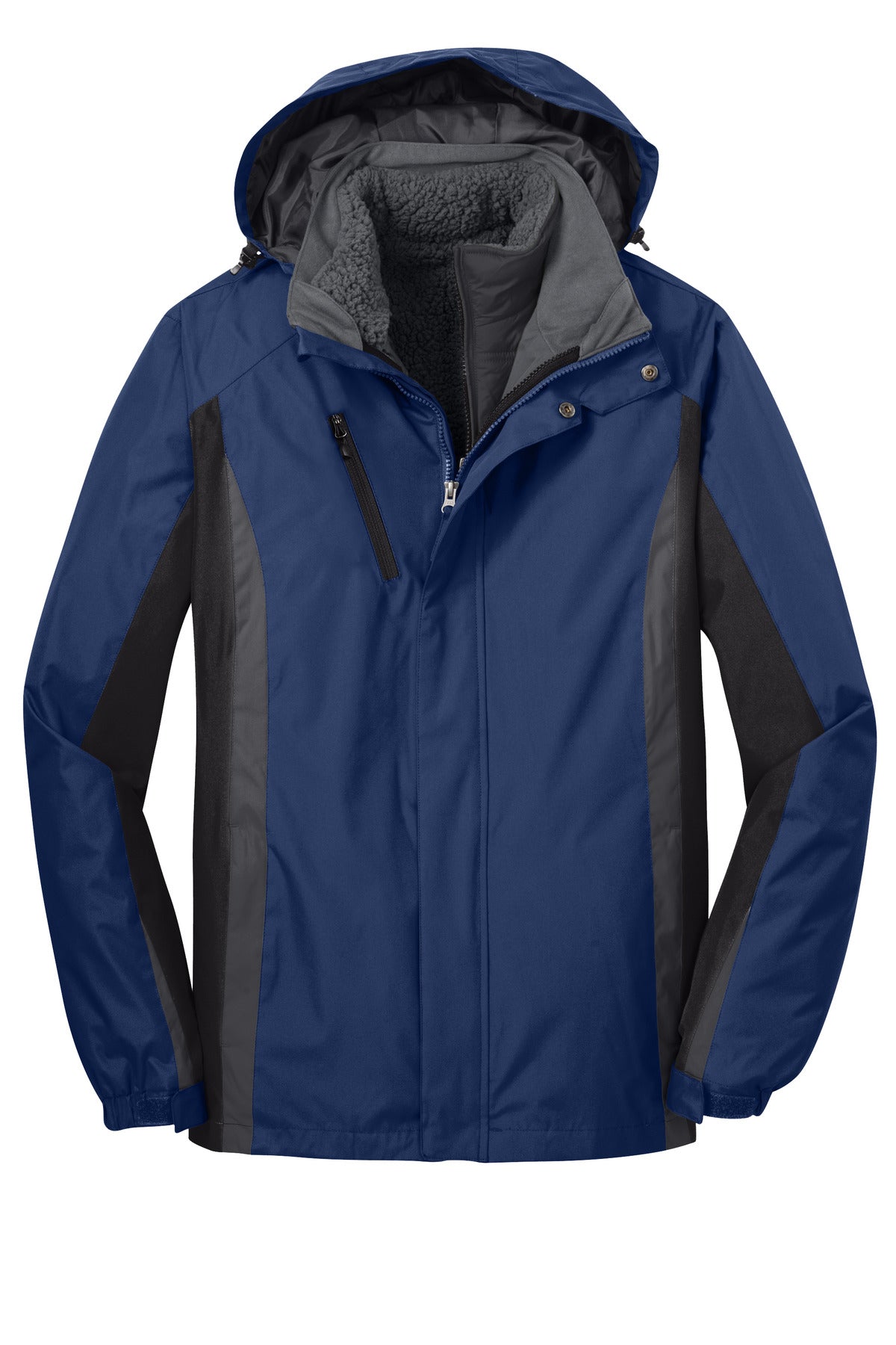 Port Authority Colorblock 3-in-1 Jacket - Admiral Blue/ Black/ Magnet