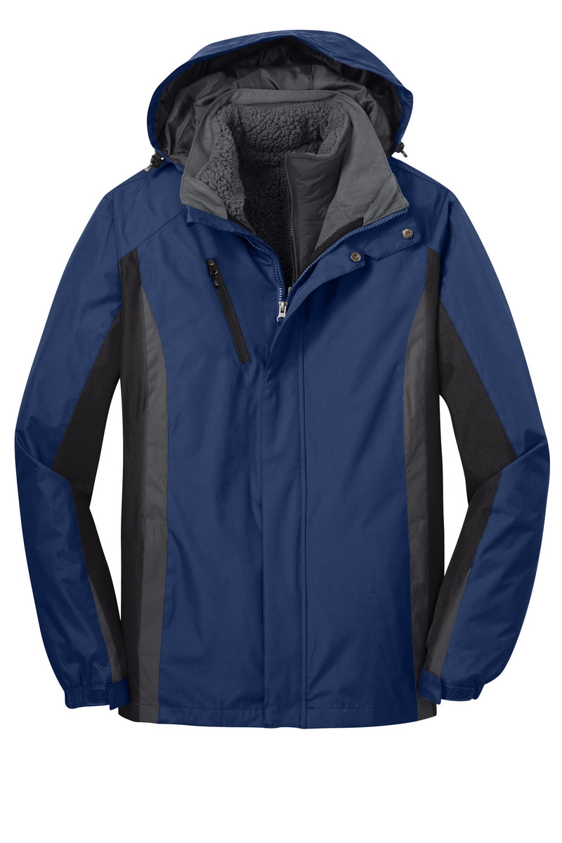 Port Authority Colorblock 3-in-1 Jacket - Admiral Blue/ Black/ Magnet