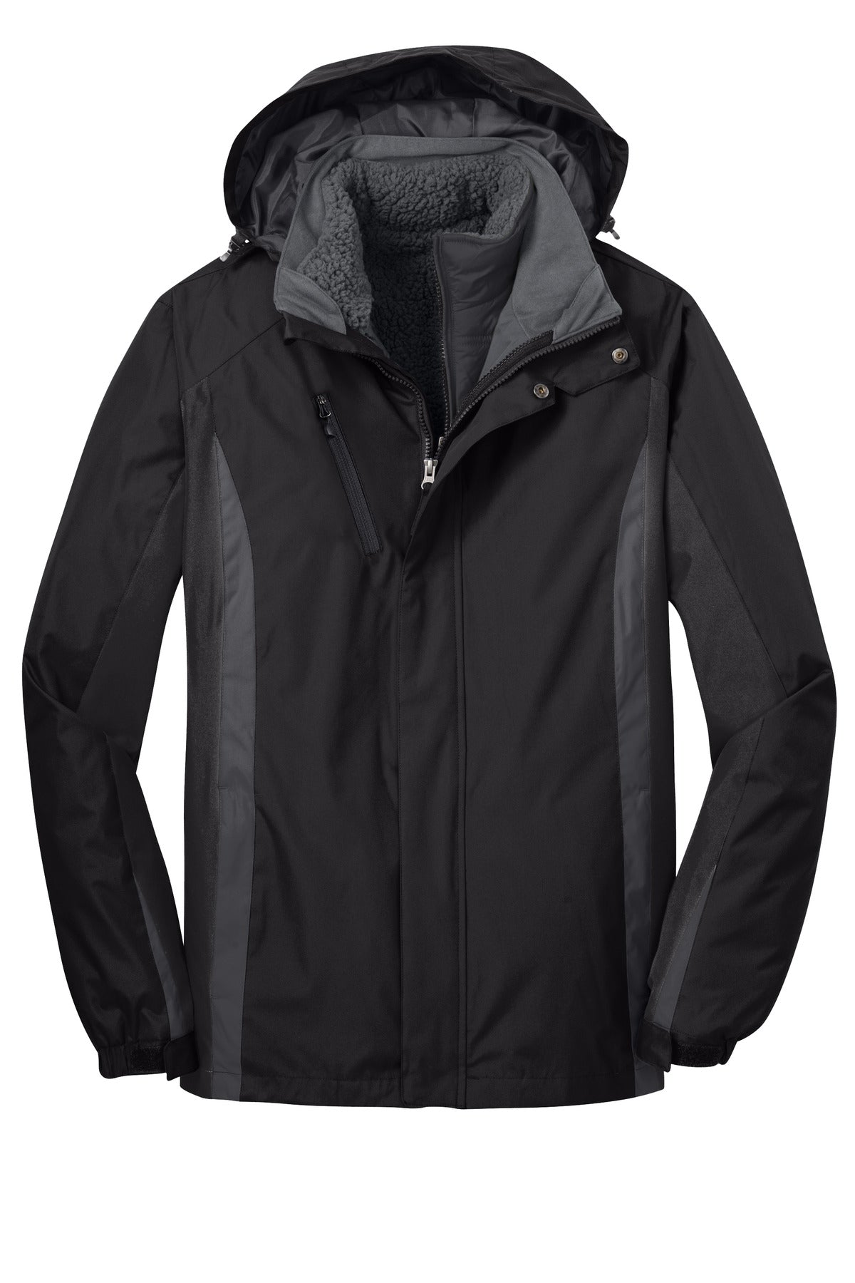 Port Authority Colorblock 3-in-1 Jacket - Black/ Black/ Magnet