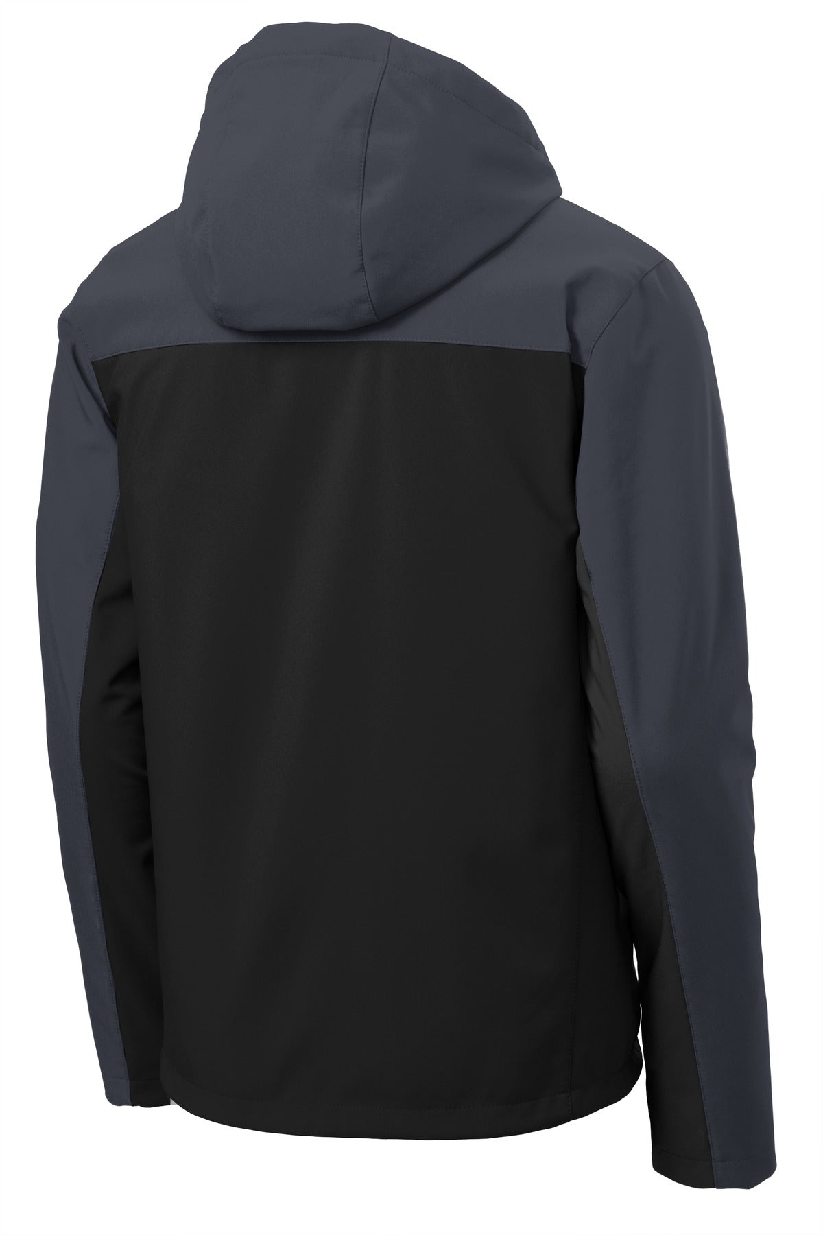 Port Authority Hooded Core Soft Shell Jacket - Black/ Battleship Grey