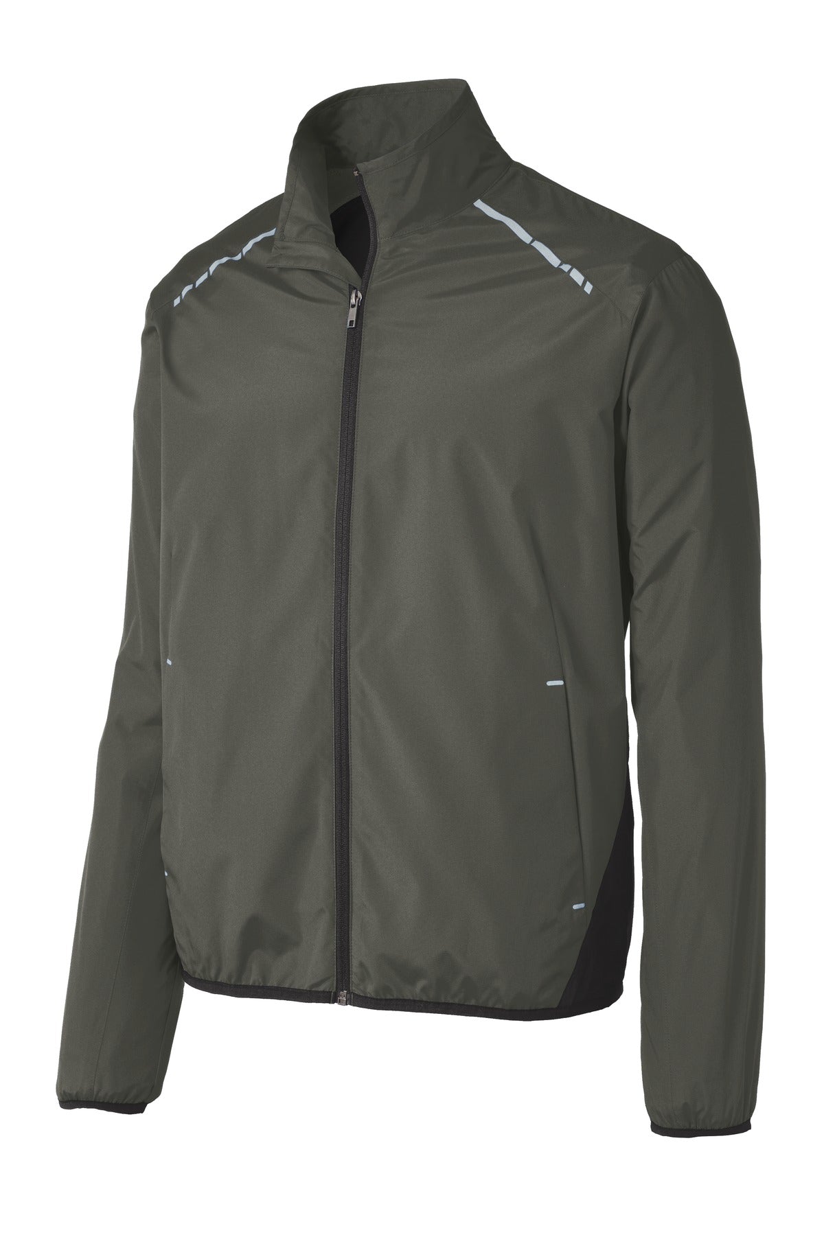 Port Authority Zephyr Reflective Hit Full-Zip Jacket - Grey Steel/ Deep Black