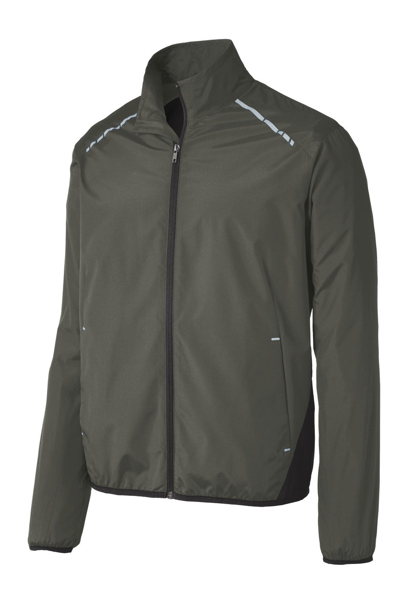 Port Authority Zephyr Reflective Hit Full-Zip Jacket - Grey Steel/ Deep Black
