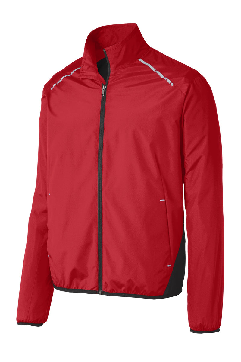 Port Authority Zephyr Reflective Hit Full-Zip Jacket - Rich Red/ Deep Black