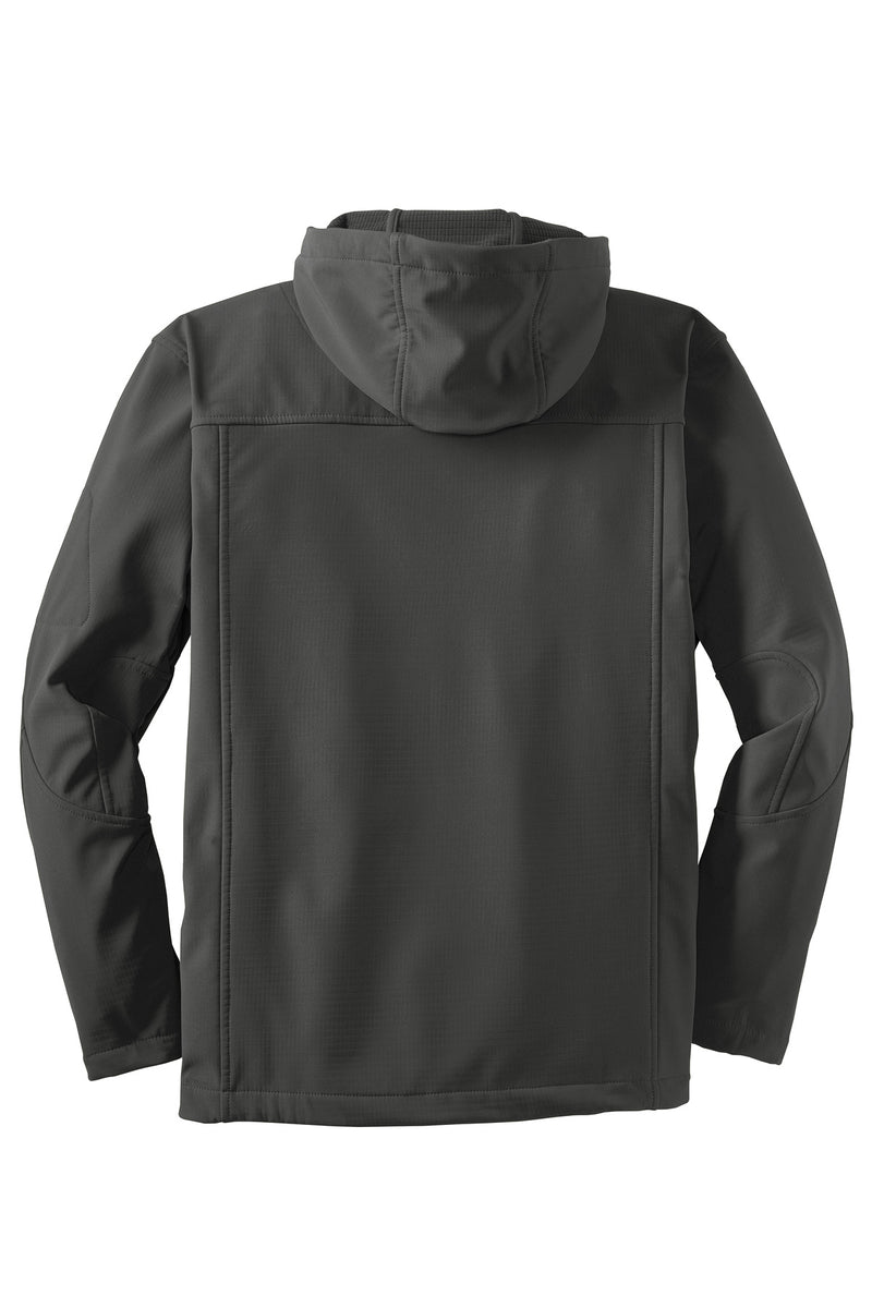 Port Authority Textured Hooded Soft Shell Jacket - Charcoal/ Lemon Yellow