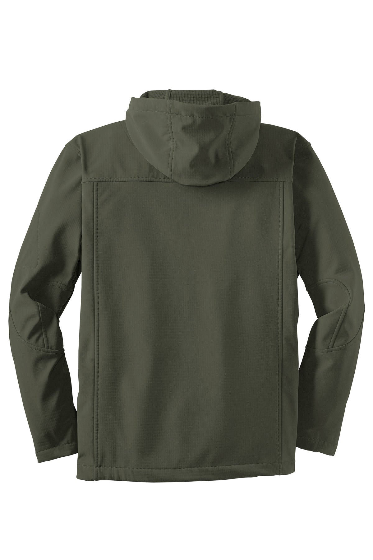 Port Authority Textured Hooded Soft Shell Jacket - Mineral Green/ Soft Orange