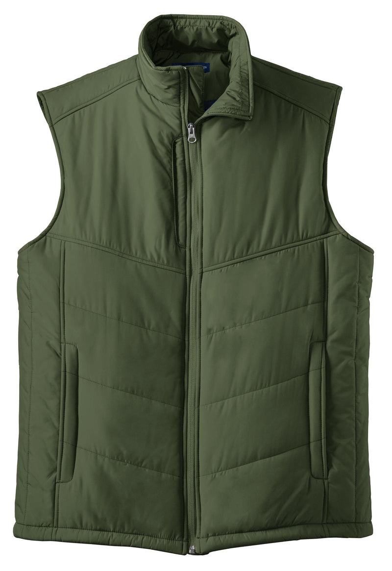 Port Authority Puffy Vest - Olive/ Cayenne