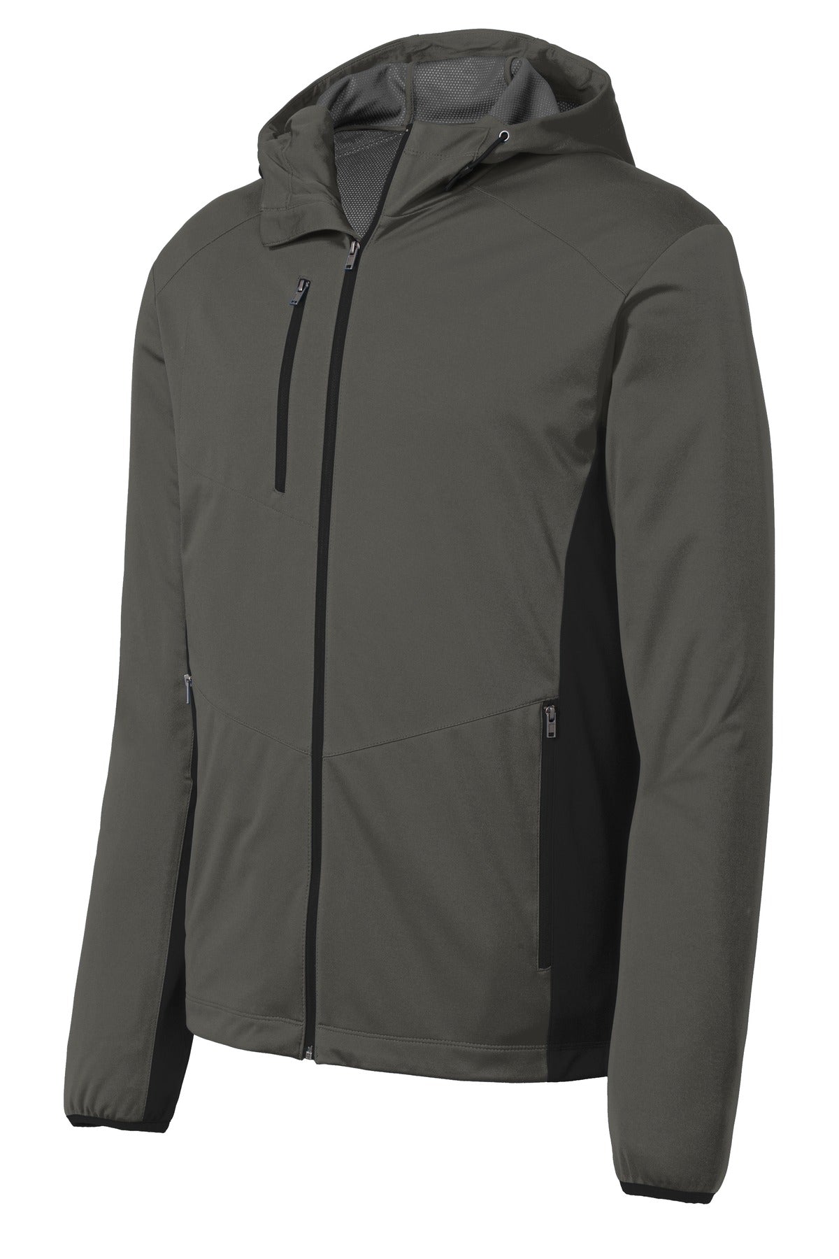 Port Authority Active Hooded Soft Shell Jacket - Grey Steel/ Deep Black