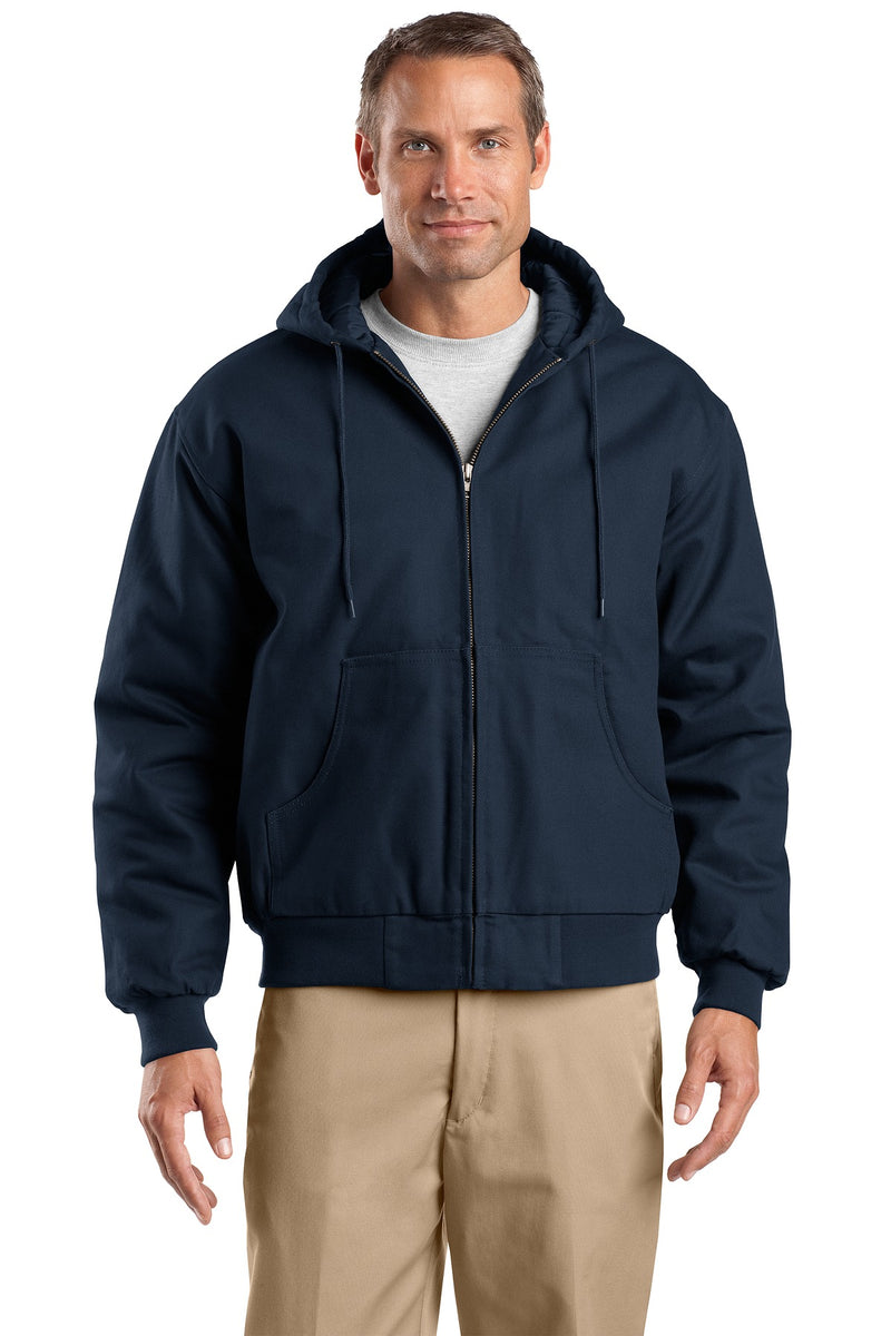 CornerStone Tall Duck Cloth Hooded Work Jacket - Navy
