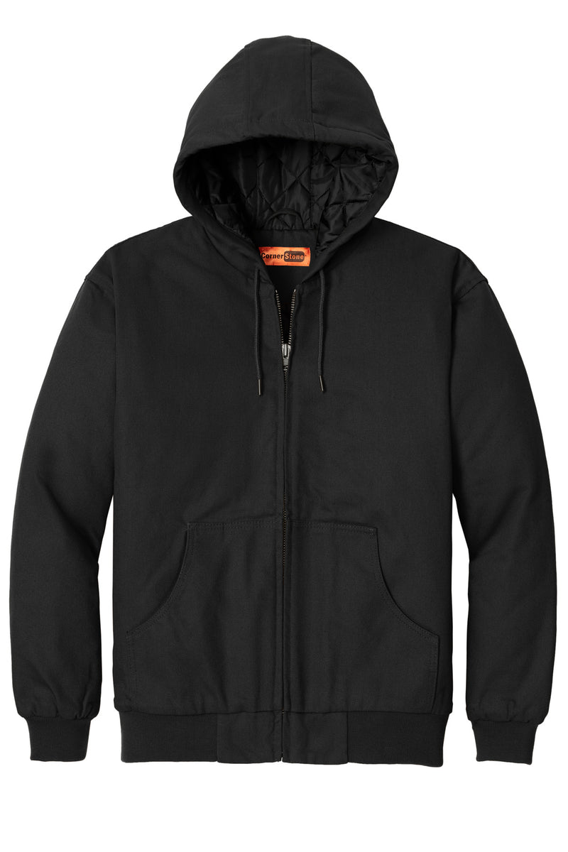CornerStone - Duck Cloth Hooded Work Jacket - Black