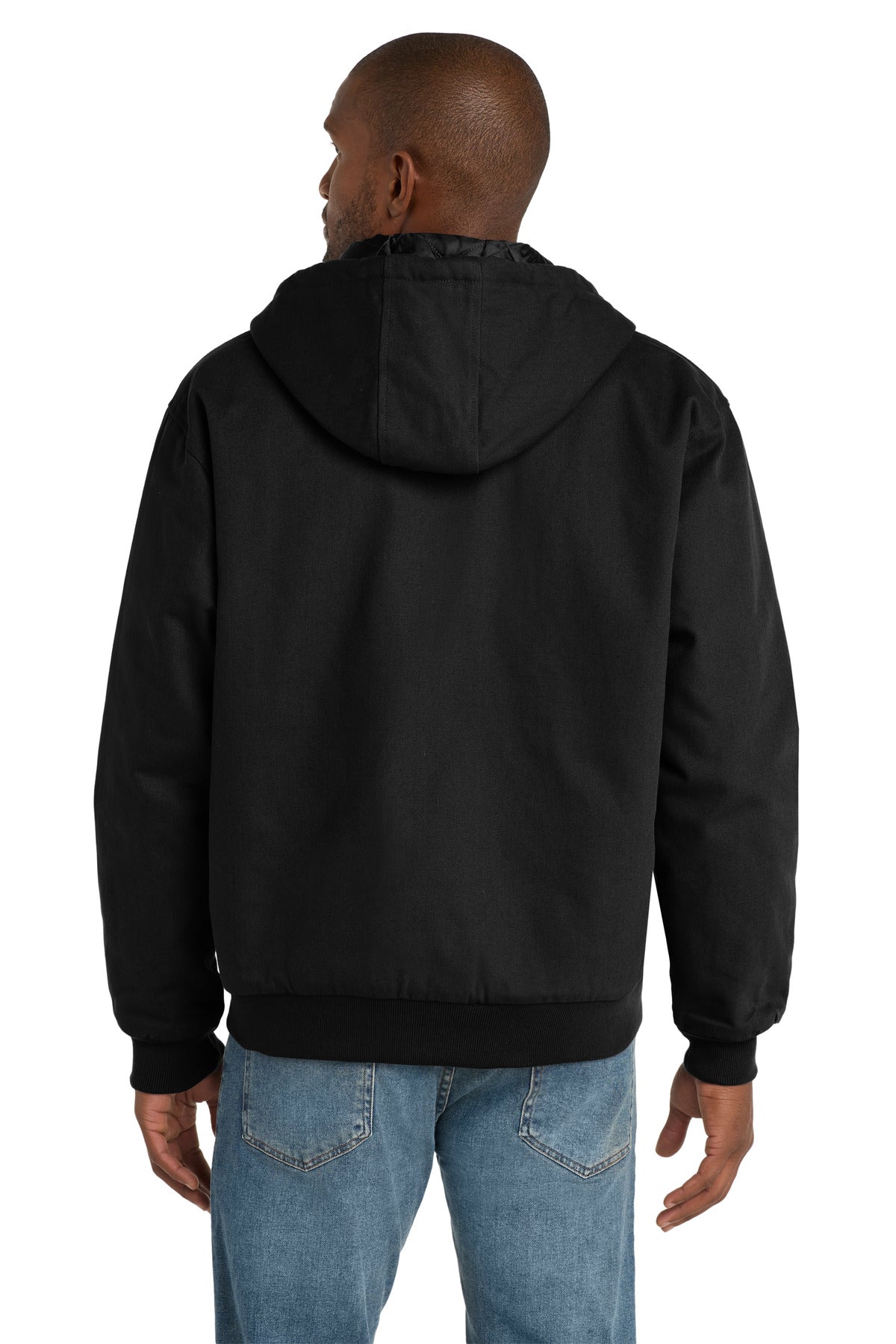 CornerStone - Duck Cloth Hooded Work Jacket - Black