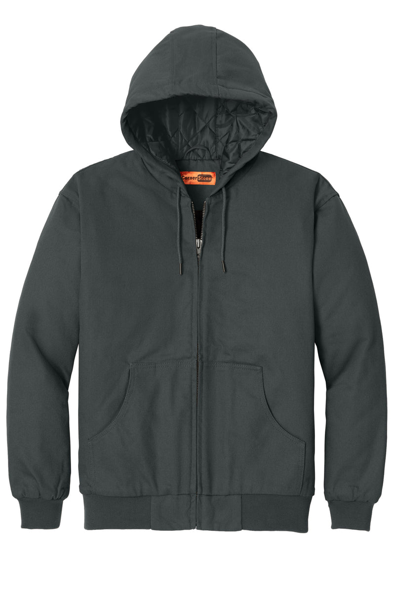 CornerStone - Duck Cloth Hooded Work Jacket - Charcoal