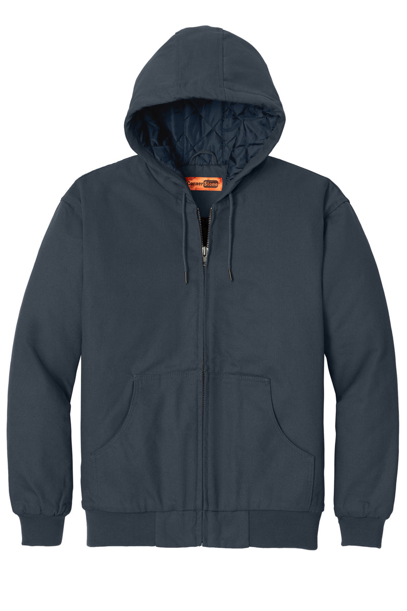 CornerStone - Duck Cloth Hooded Work Jacket - Navy