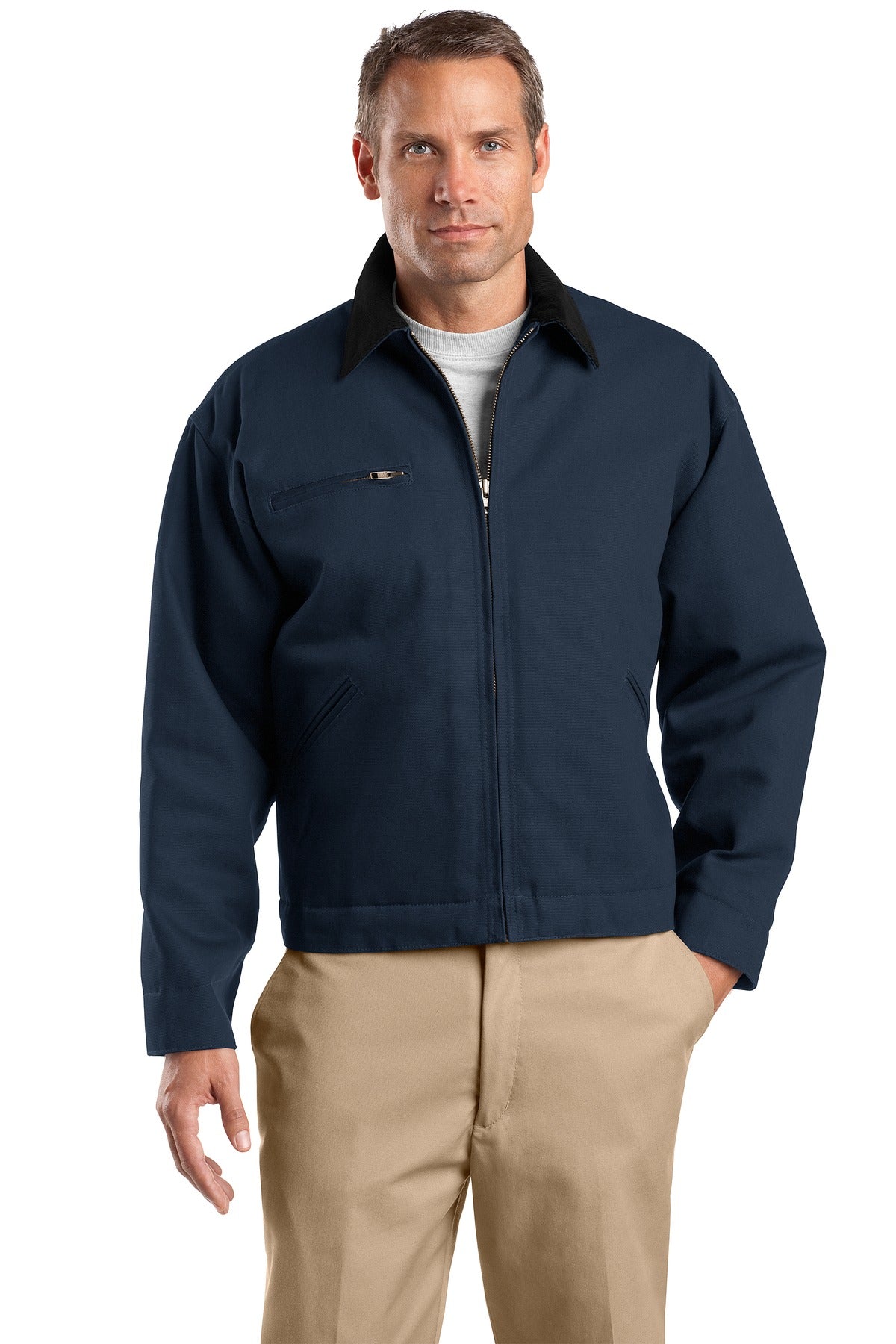 CornerStone Tall Duck Cloth Work Jacket - Navy/ Black