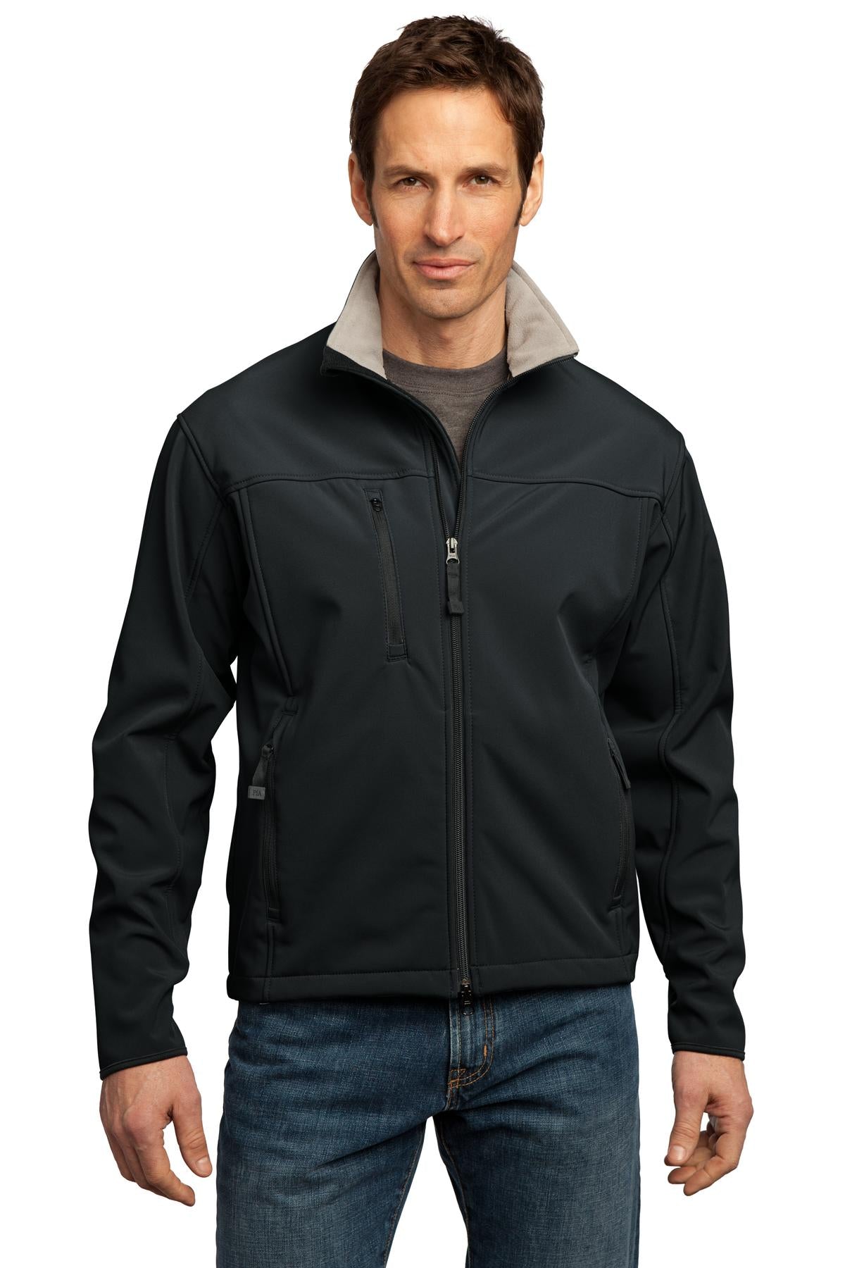 Port Authority Tall Glacier Soft Shell Jacket - Black/ Chrome