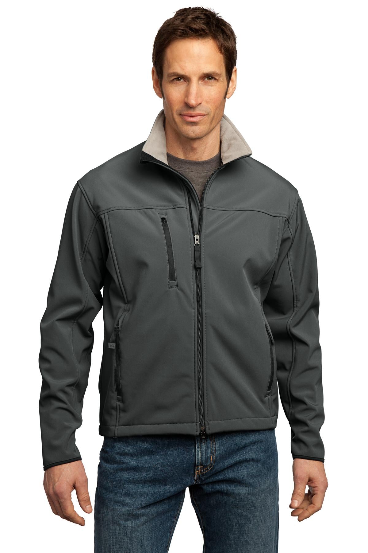 Port Authority Tall Glacier Soft Shell Jacket - Smoke Grey/ Chrome