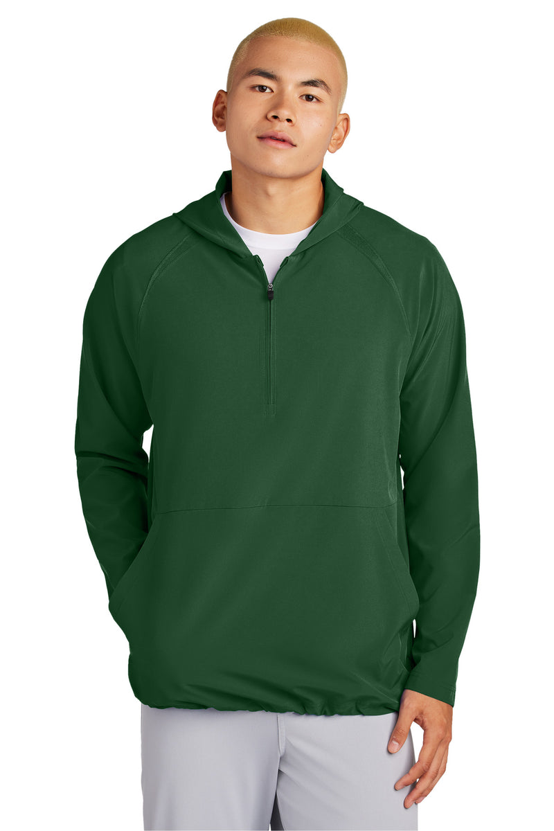 Sport-Tek Repeat 1/2-Zip Long Sleeve Hooded Jacket - Forest Green