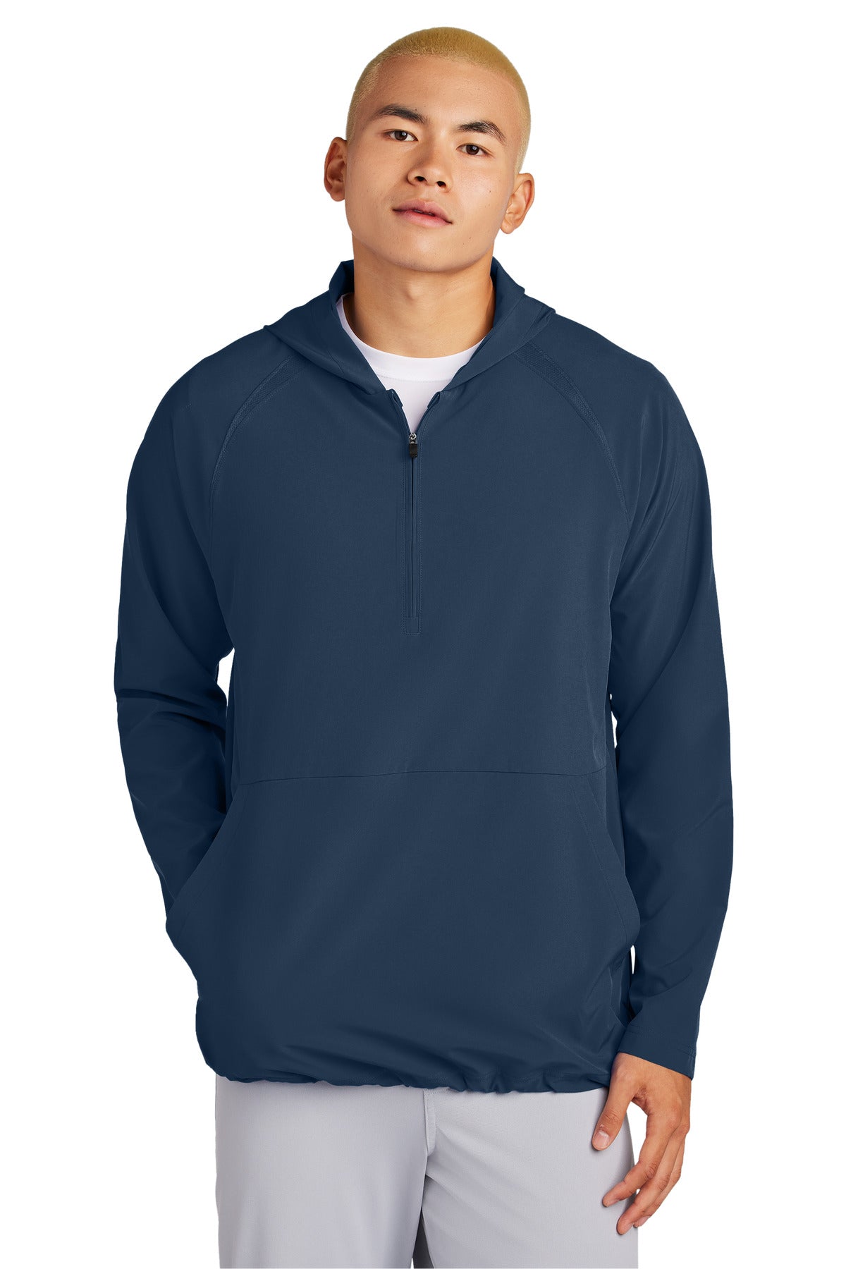 Sport-Tek Repeat 1/2-Zip Long Sleeve Hooded Jacket - True Navy