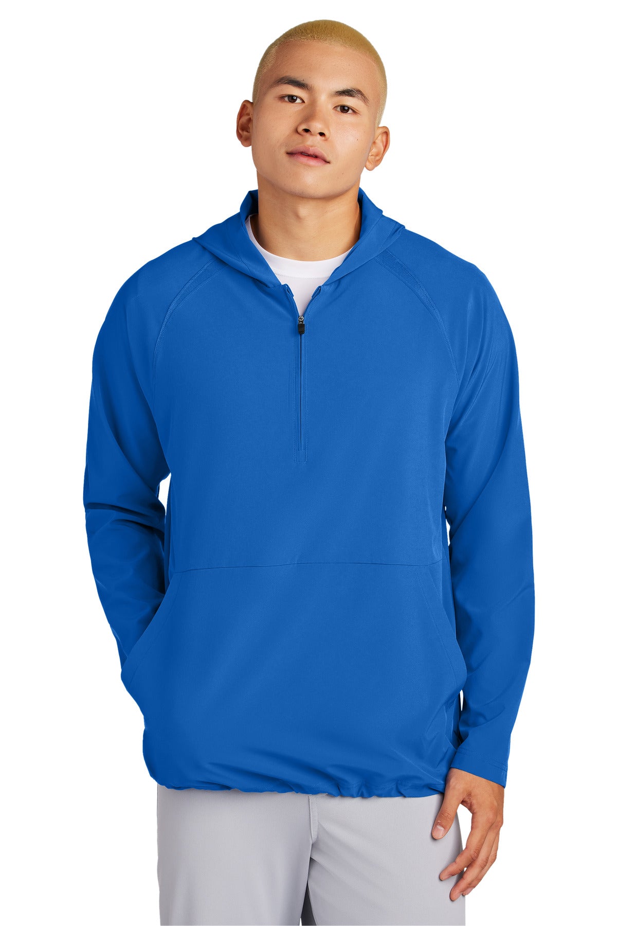 Sport-Tek Repeat 1/2-Zip Long Sleeve Hooded Jacket - True Royal
