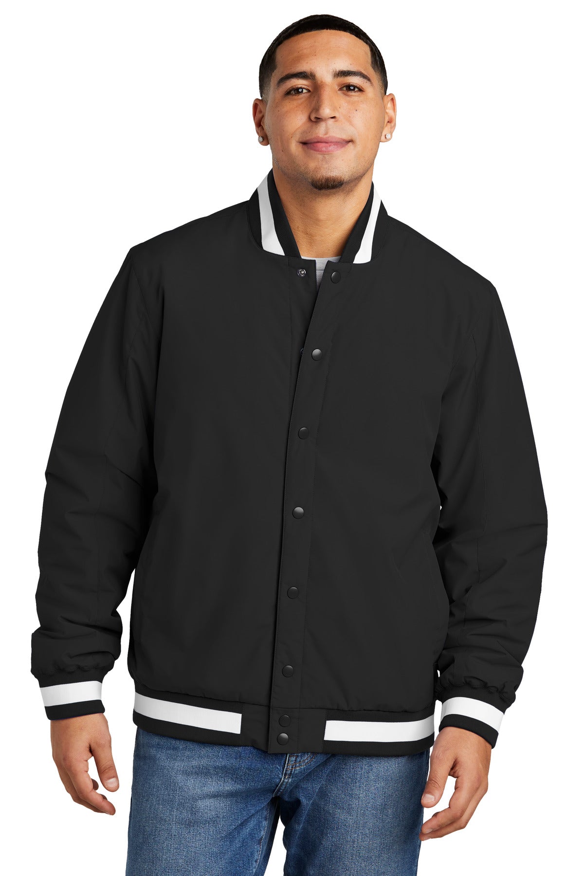 Sport-Tek Insulated Varsity Jacket - Black