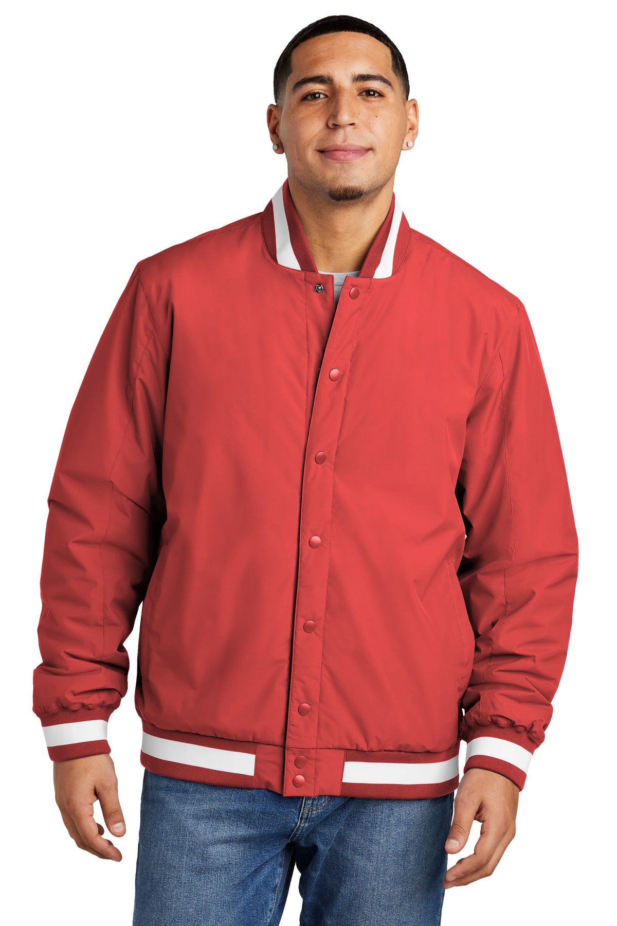 Sport-Tek Insulated Varsity Jacket - Deep Red