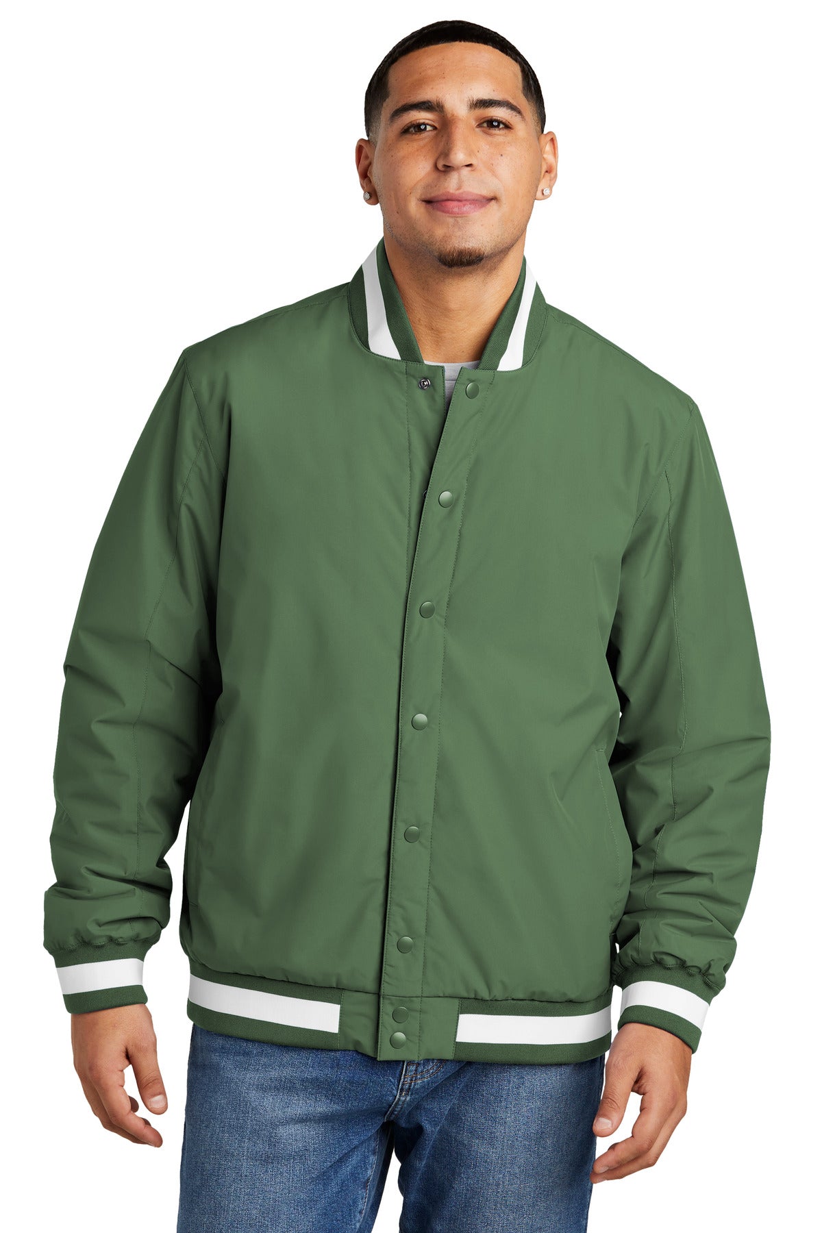 Sport-Tek Insulated Varsity Jacket - Forest Green