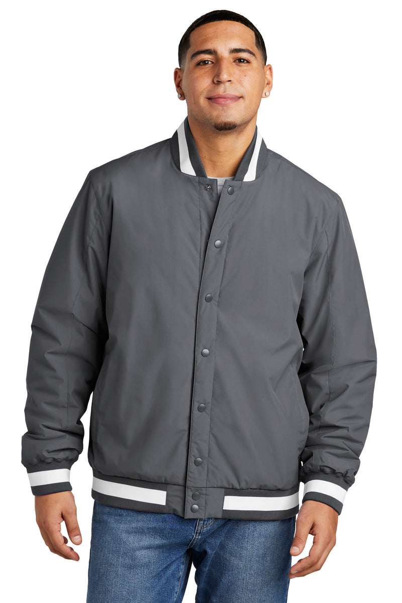 Sport-Tek Insulated Varsity Jacket - Graphite