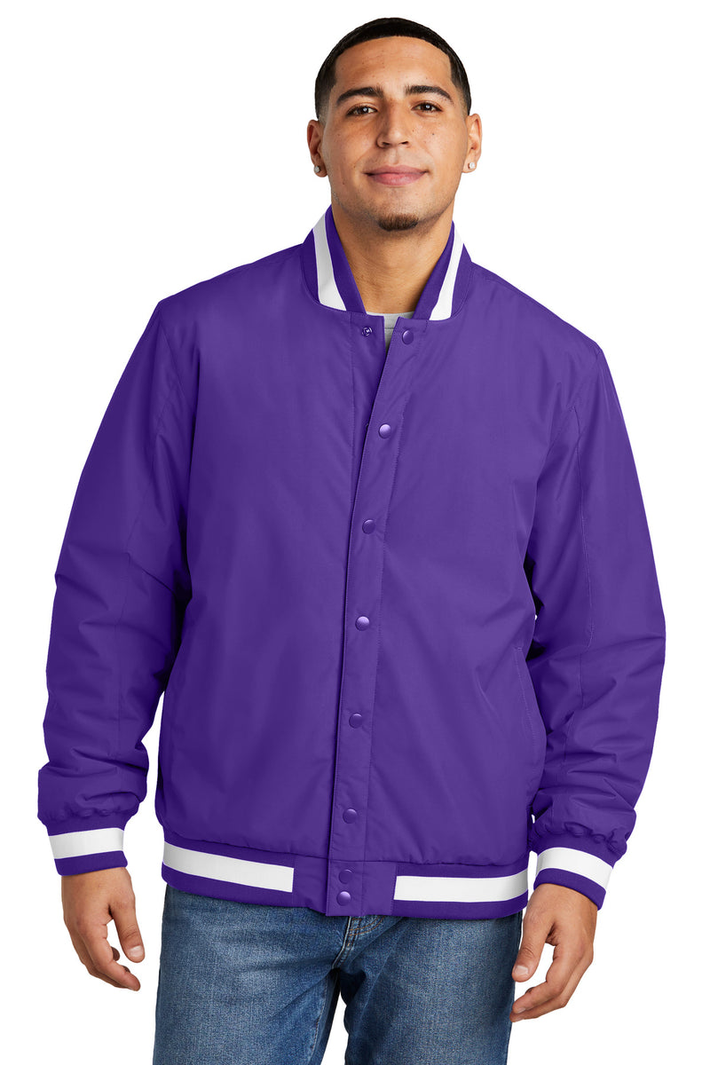 Sport-Tek Insulated Varsity Jacket - Purple