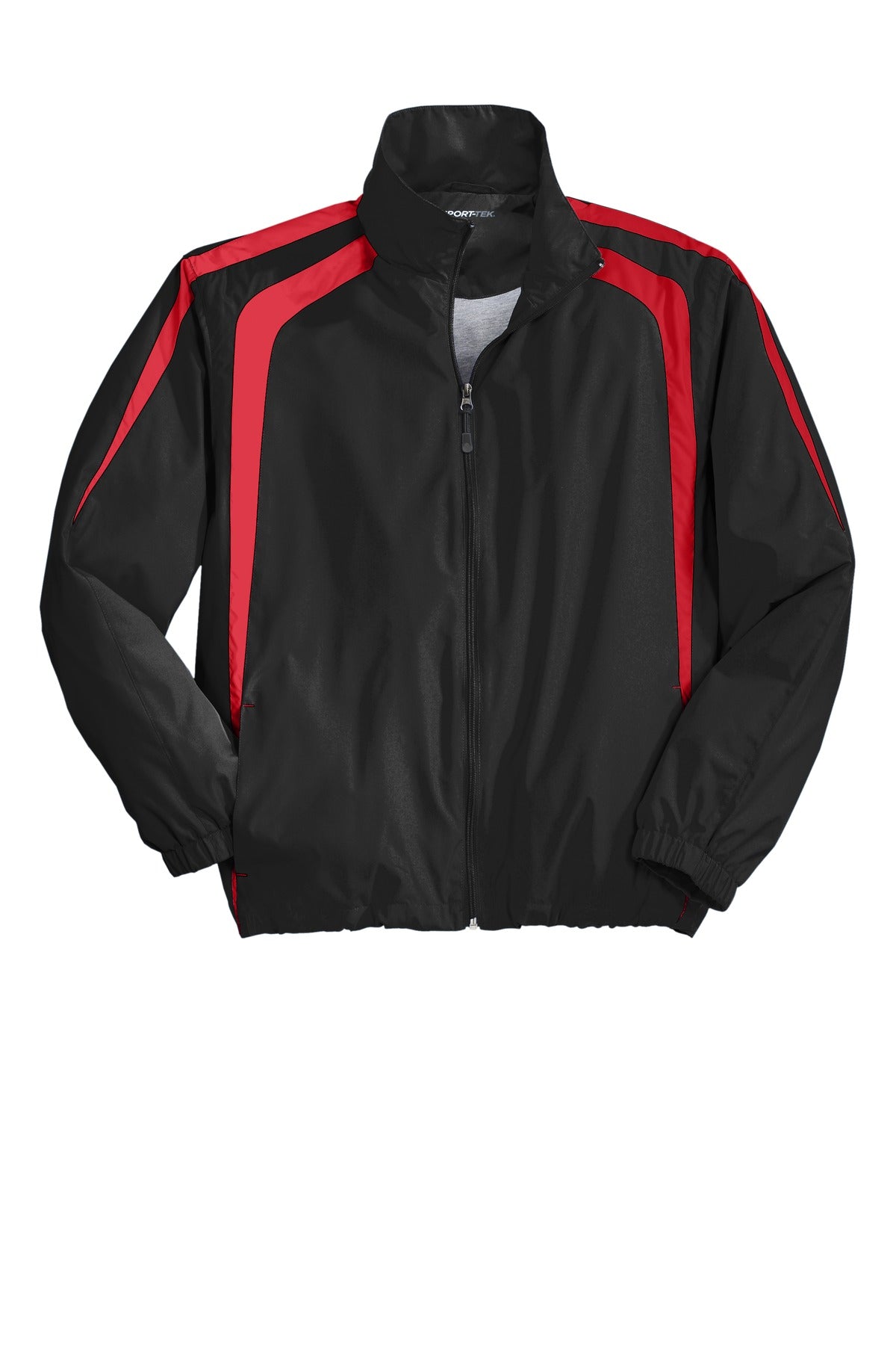 Sport-Tek Colorblock Raglan Jacket - Black/ True Red